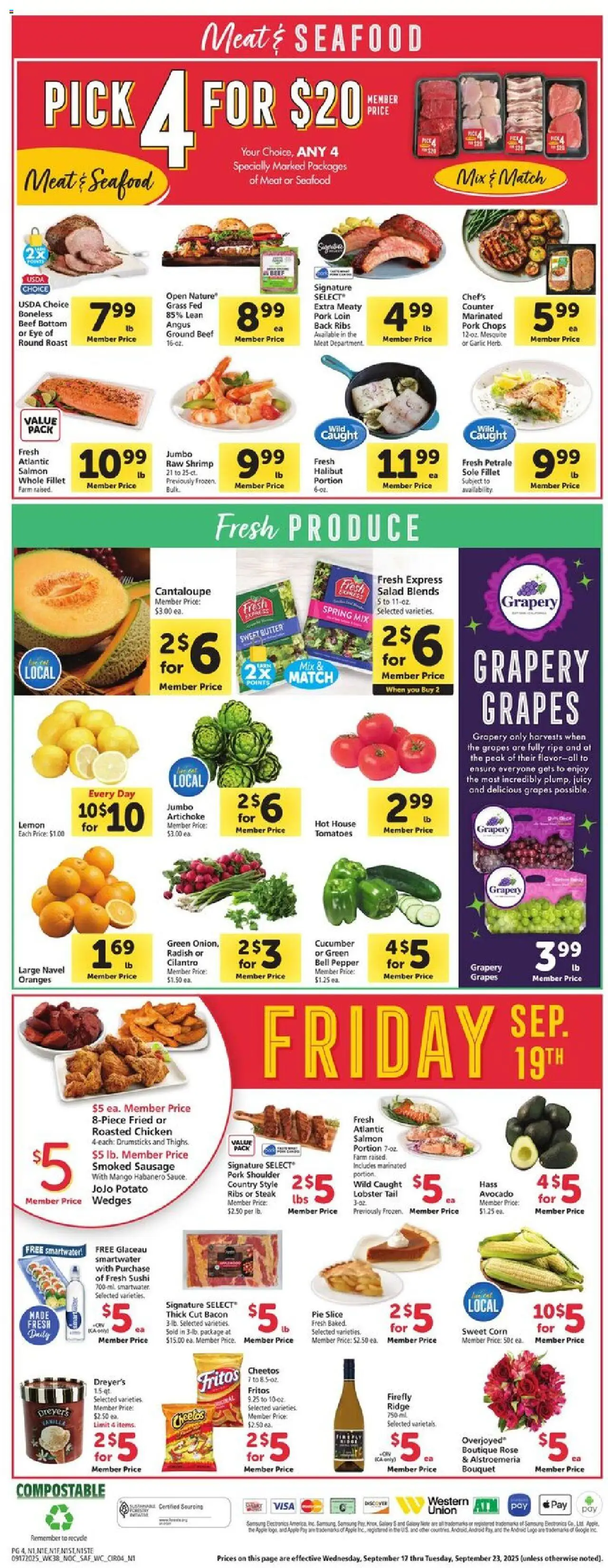 Safeway Weekly Ad - valid from 17.09.2025 | Page: 4 | Products: Corn, Seafood, Lemon, Garlic