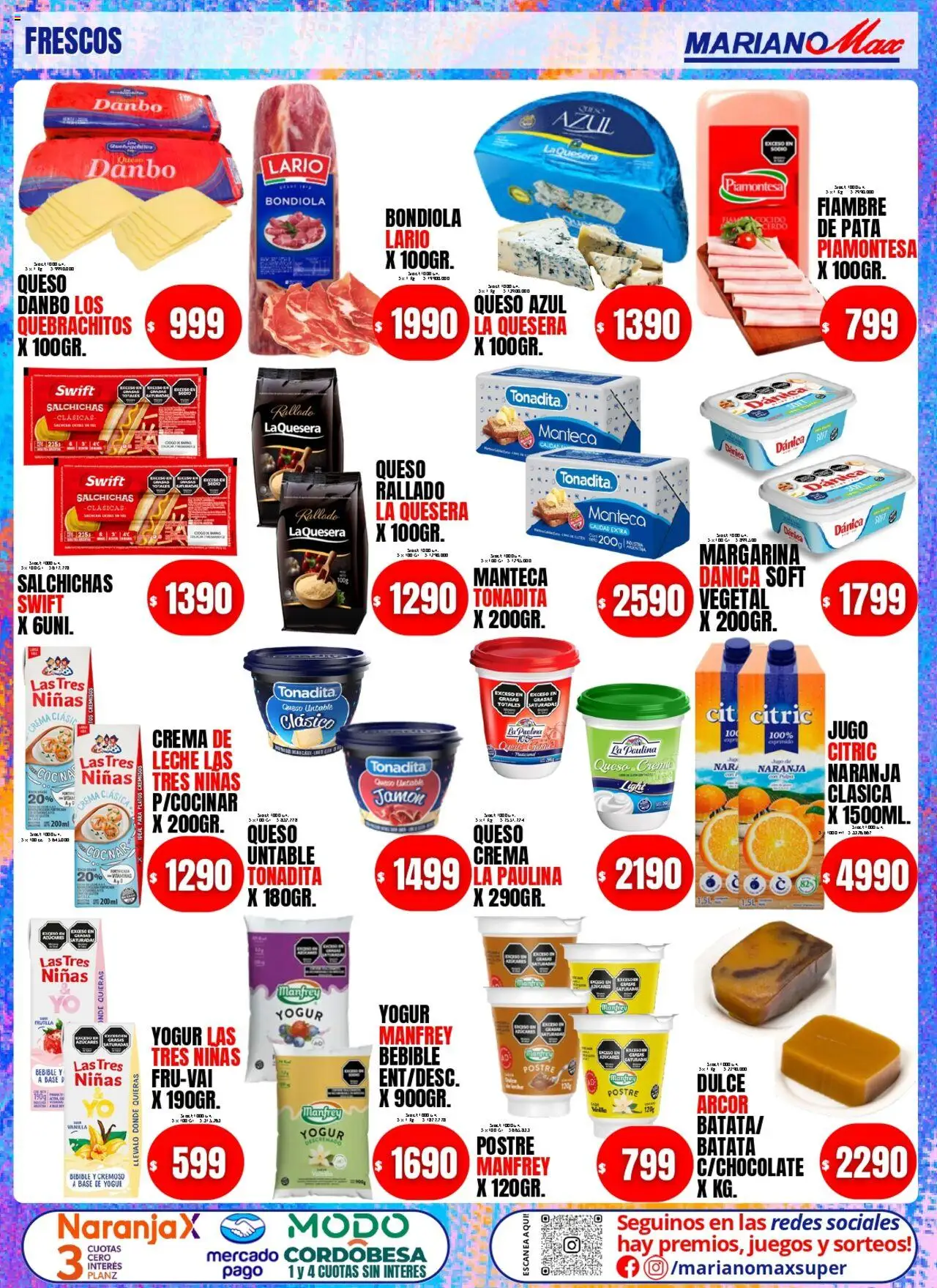 Mariano Max catálogo │ válido desde el 05.08.2025 | Página: 4 | Productos: Queso, Yogur, Jugo, Crema