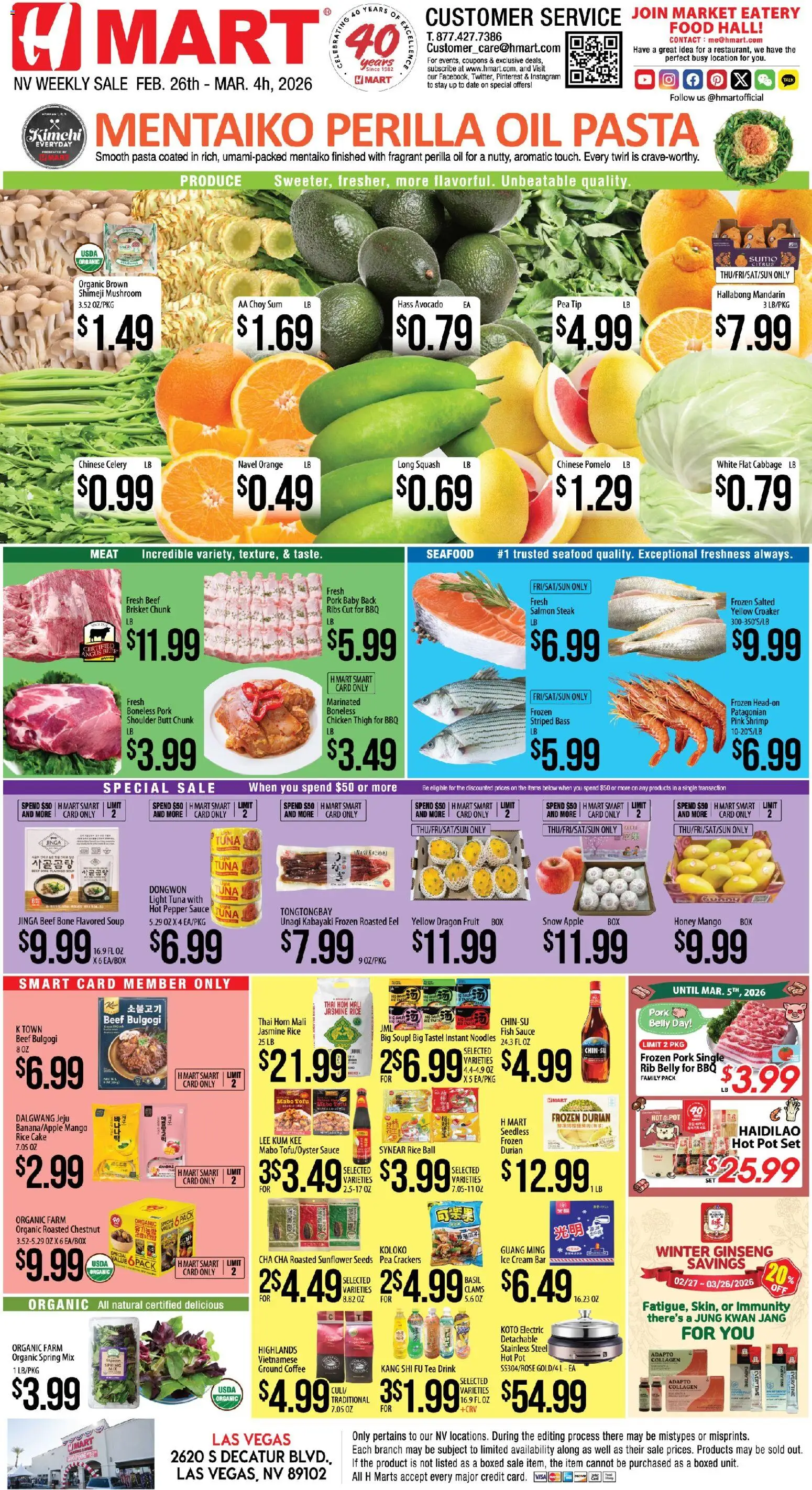 Hmart ENGLISH - Nevada - valid from 26.02.2026 | Page: 1 | Products: Fish, Tea, Sauce, Pepper