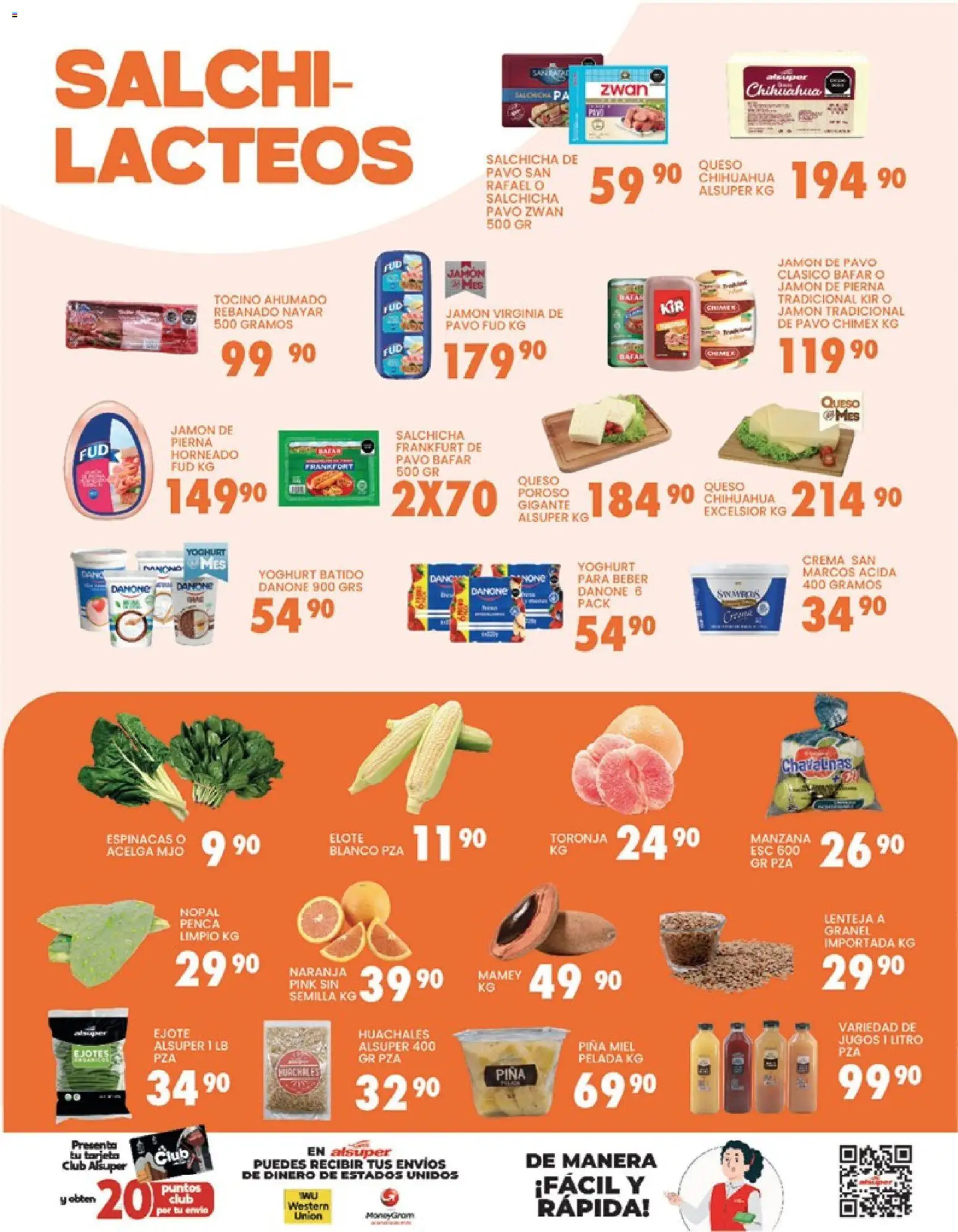 Nuevas ofertas de Alsuper válidas en toda la República Mexicana desde el 24.03.2026. ¡Encuentra las mejores ofertas en Alsuper folleto Calera! | Página: 3 | Productos: Acelga, Tocino, Manzana, Queso