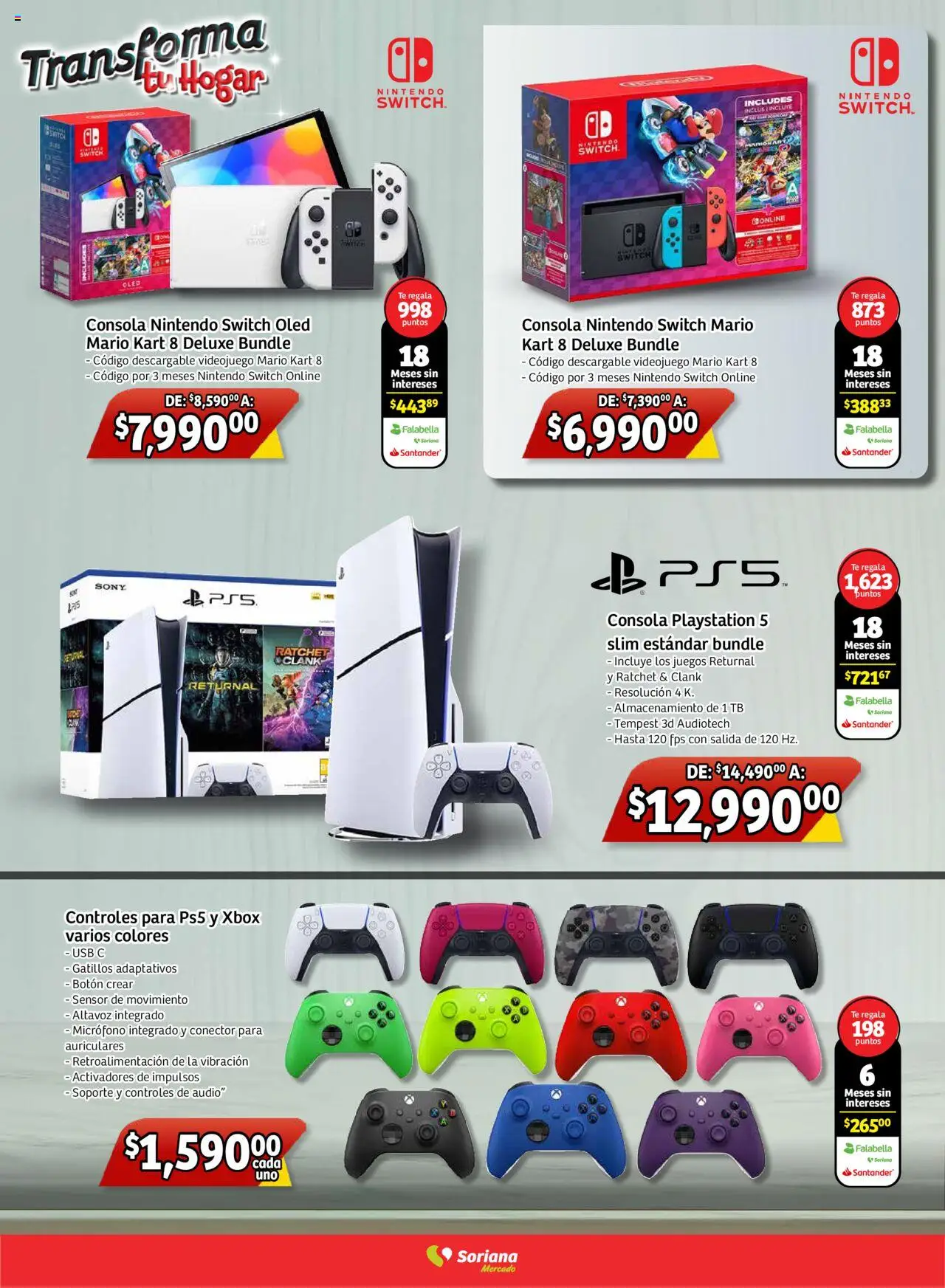 Nuevas ofertas de Soriana válidas en toda la República Mexicana desde el 28.08.2025. ¡Encuentra las mejores ofertas en Soriana - Transforma tu hogar Mercado Nacional! | Página: 7 | Productos: Audio, Conector, Playstation, Micrófono