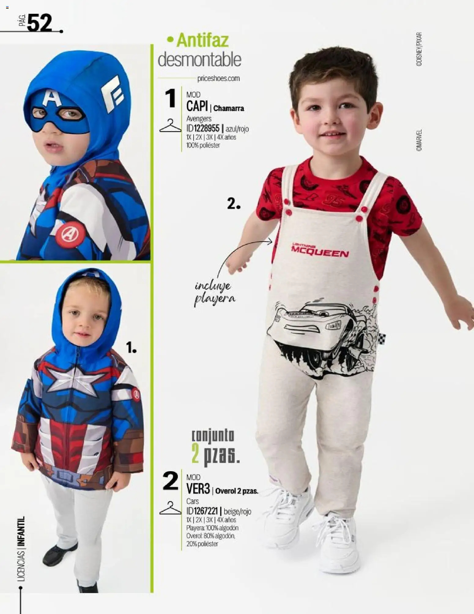 Nuevas ofertas de Price Shoes válidas en toda la República Mexicana desde el 14.03.2026. ¡Encuentra las mejores ofertas en Price Shoes catálogo Licencias! | Página: 52 | Productos: Overol, Chamarra, Algodón, Conjunto