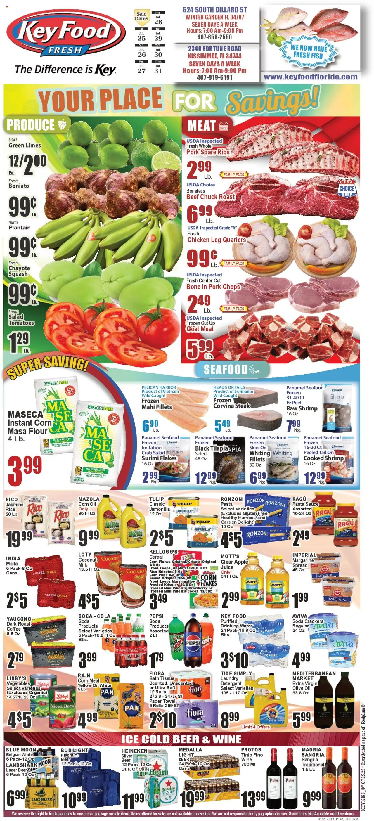 Key Food Weekly Ad - valid from 25.07.2025 | Page: 1 | Products: Coffee, Fish, Flakes, Jacks