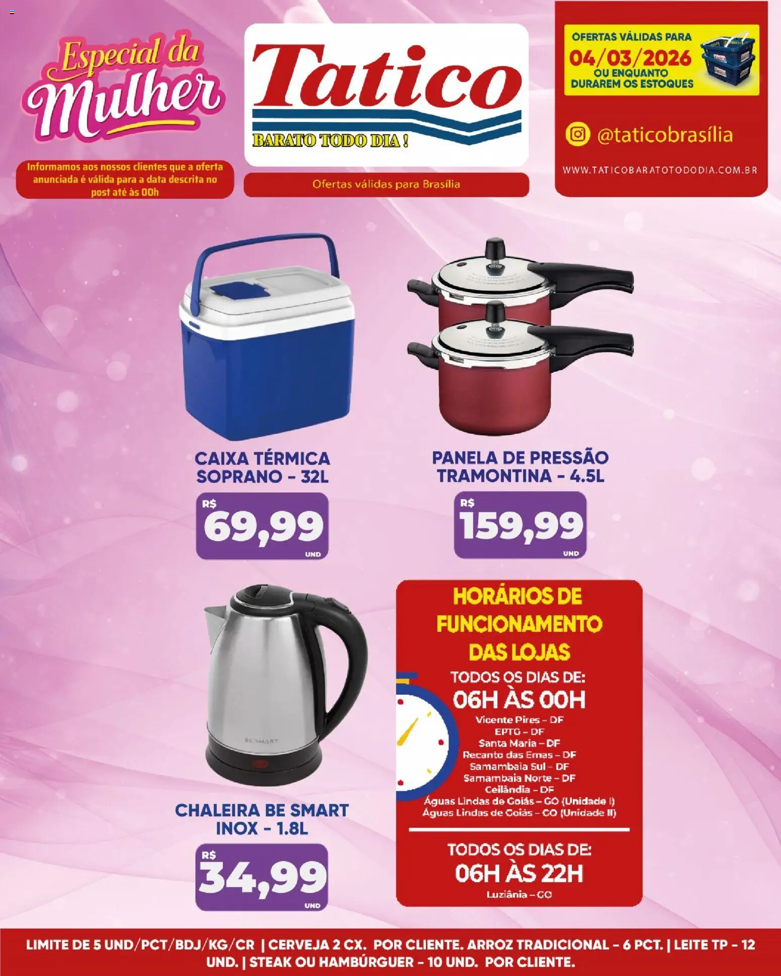 Tatico Folheto - válido de 04.03.2026 | Página: 12 | Produtos: Caixa térmica, Panela, Leite, Cerveja