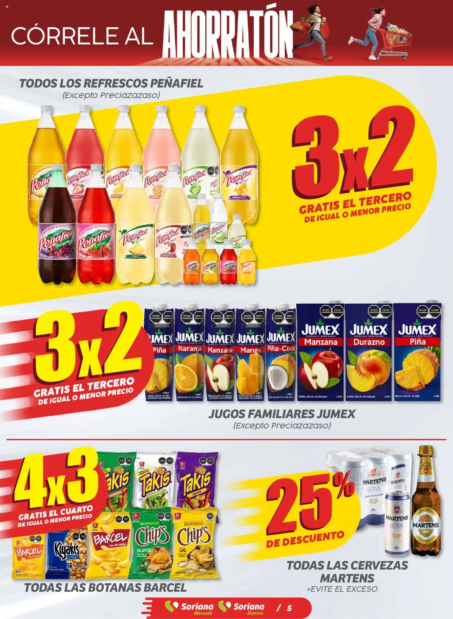 Nuevas ofertas de Soriana válidas en toda la República Mexicana desde el 30.10.2025. ¡Encuentra las mejores ofertas en Soriana - Ahorratón Soriana Mercado Nacional! | Página: 5 | Productos: Durazno, Manzana, Mango, Mesa