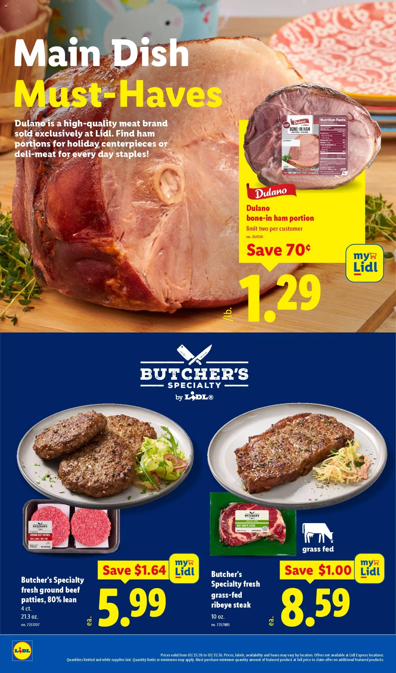 Lidl Weekly Ad - valid from 25.03.2026 | Page: 14 | Products: Ham, Beef