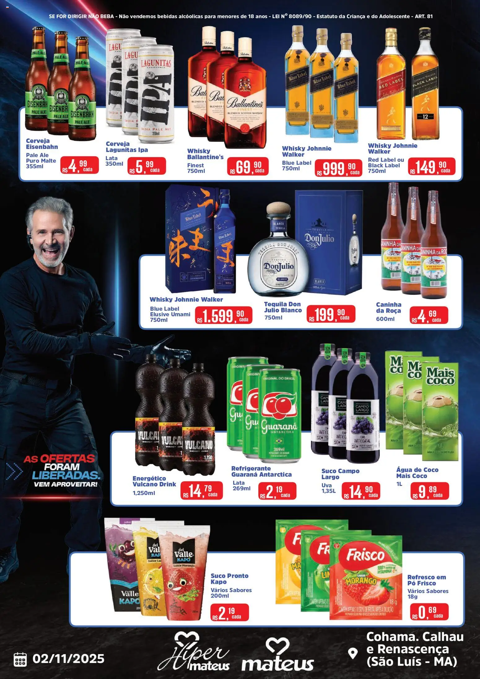 Mateus Folheto - válido de 02.11.2025 | Página: 2 | Produtos: Pó, Guaraná, Eisenbahn, Cerveja