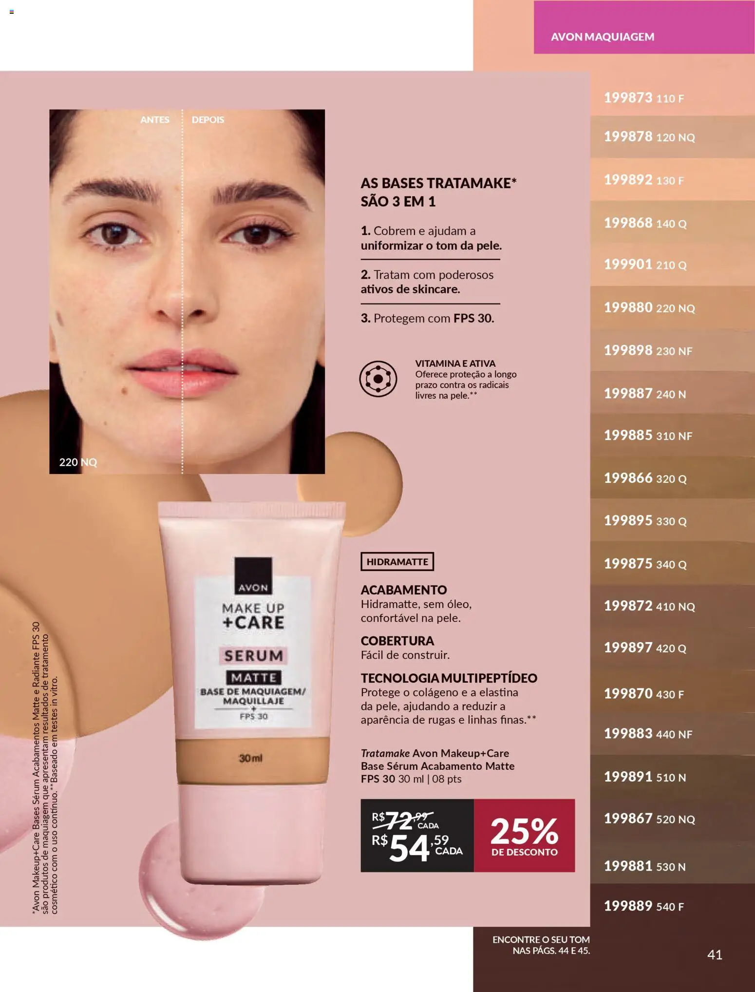 Avon Folheto - válido de 18.02.2026 | Página: 41 | Produtos: Colágeno, Maquiagem, Base, Sérum