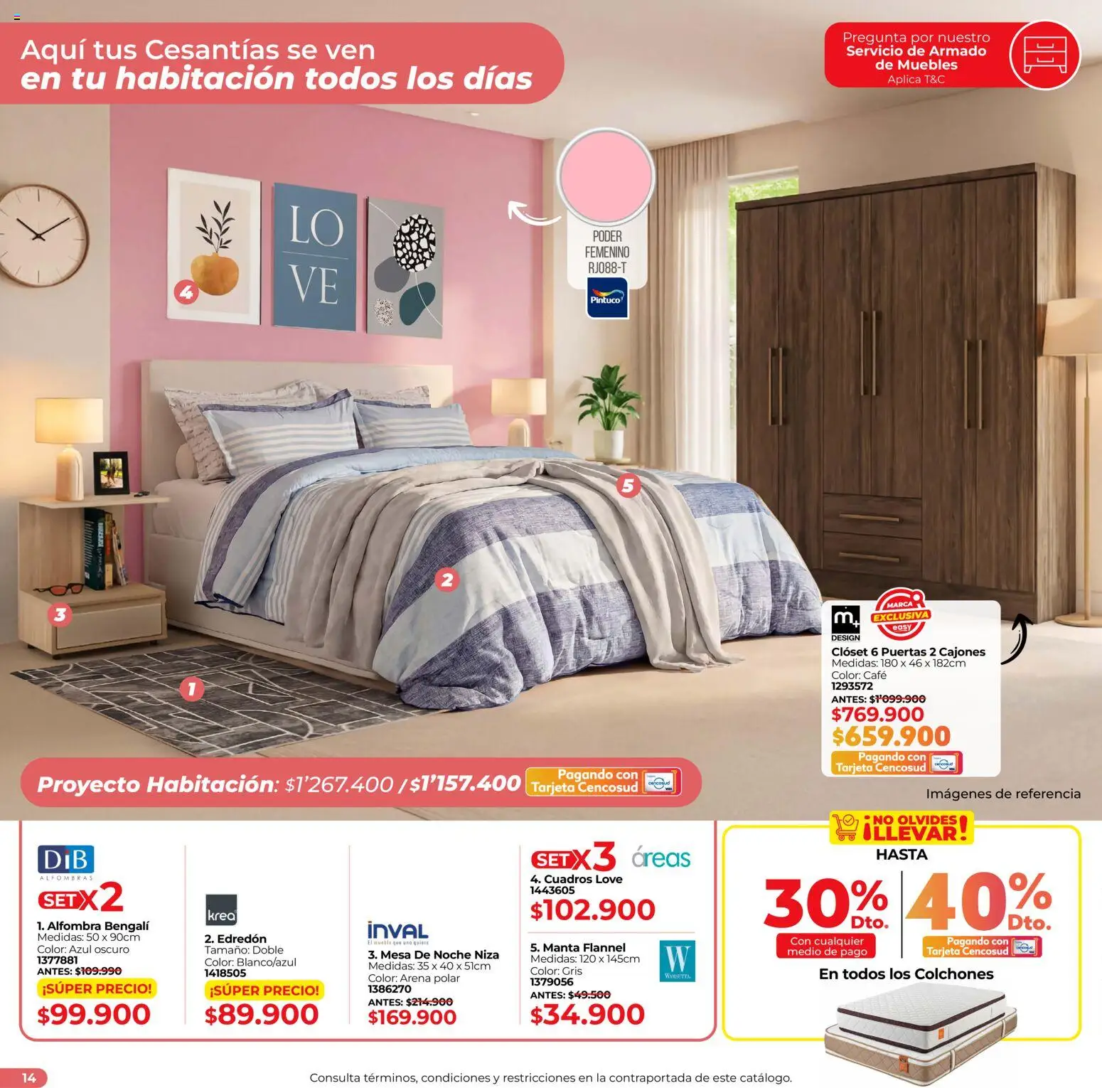 Easy revista - valida desde el 16.02.2026 | Página: 14 | Productos: Mesa, Alfombra, Clóset, Café