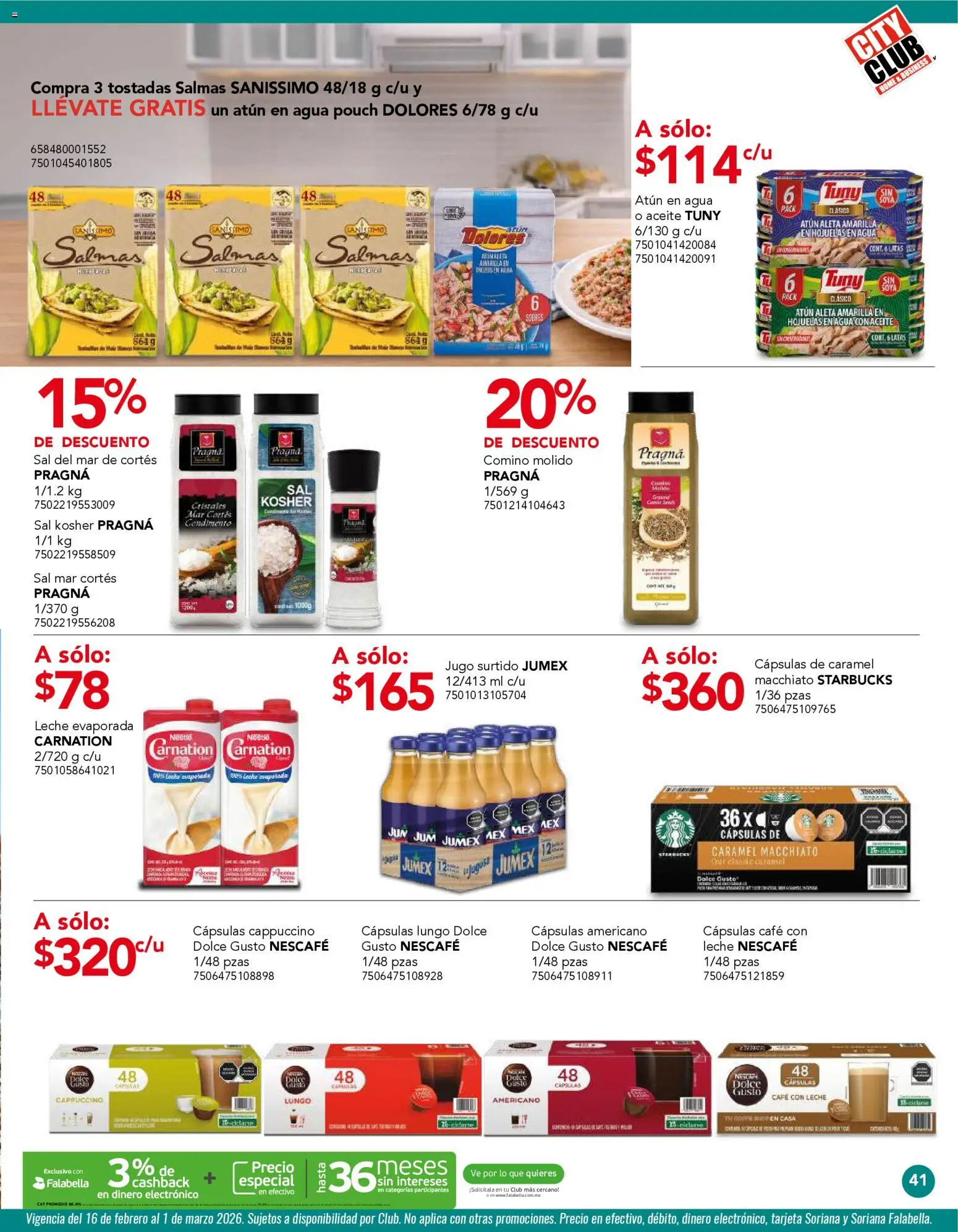 Nuevas ofertas de City Club válidas en toda la República Mexicana desde el 02.02.2026. ¡Encuentra las mejores ofertas en City Club catálogo! | Página: 41 | Productos: Sal, Leche, Aceite, Café