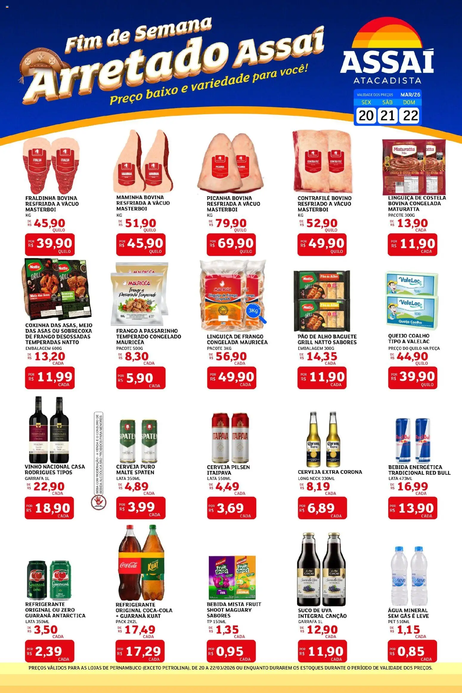 Assaí Atacadista Folheto - válido de 20.03.2026 | Página: 1 | Produtos: Grill, Queijo, Baixo, Refrigerante