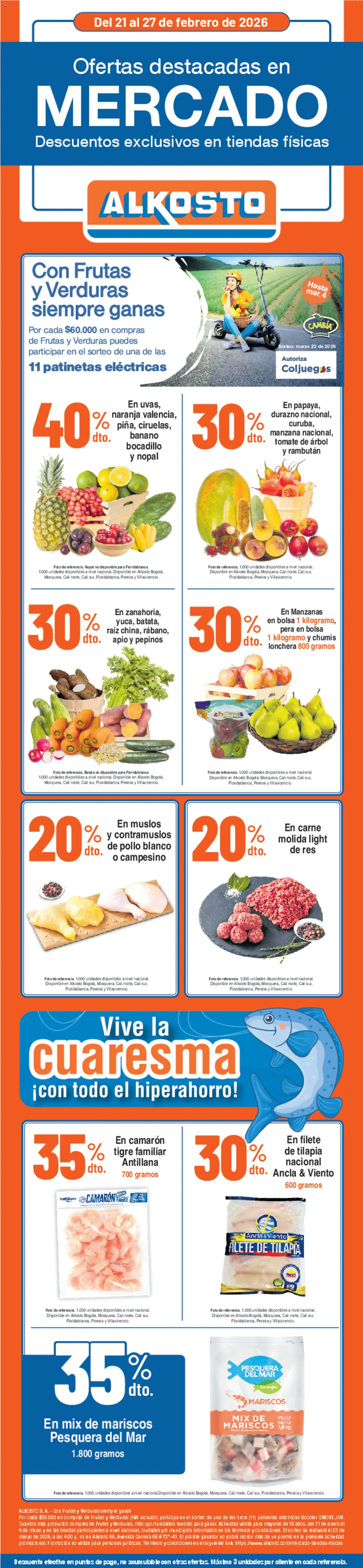 Alkosto revista - valida desde el 21.02.2026 | Página: 1 | Productos: Manzanas, Apio, Banano, Manzana