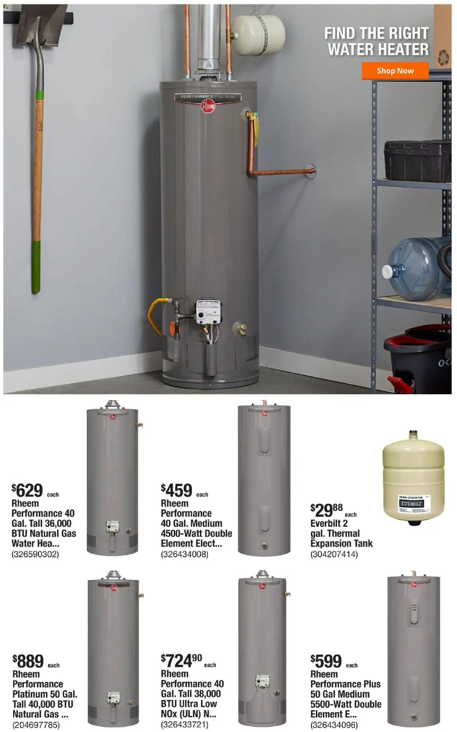 Home Depot Weekly Ad - FL - valid from 04.12.2025 | Page: 7 | Products: Water, Water Heater