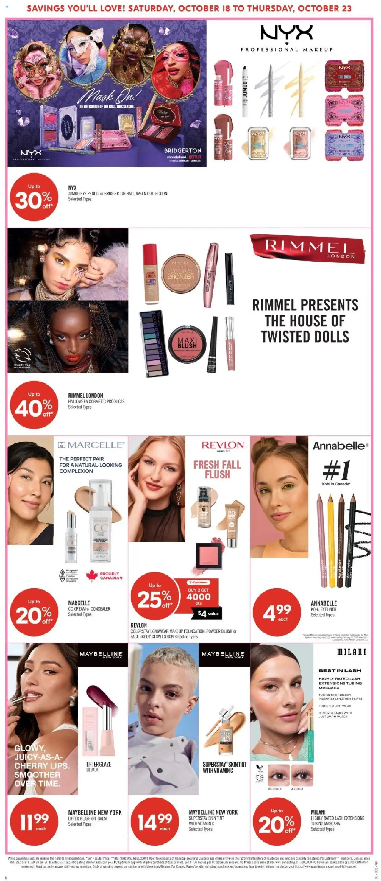 Shoppers flyer valid from 18.10.2025 | Page: 14 | Products: Cream, Powder, CC cream, Eyeliner