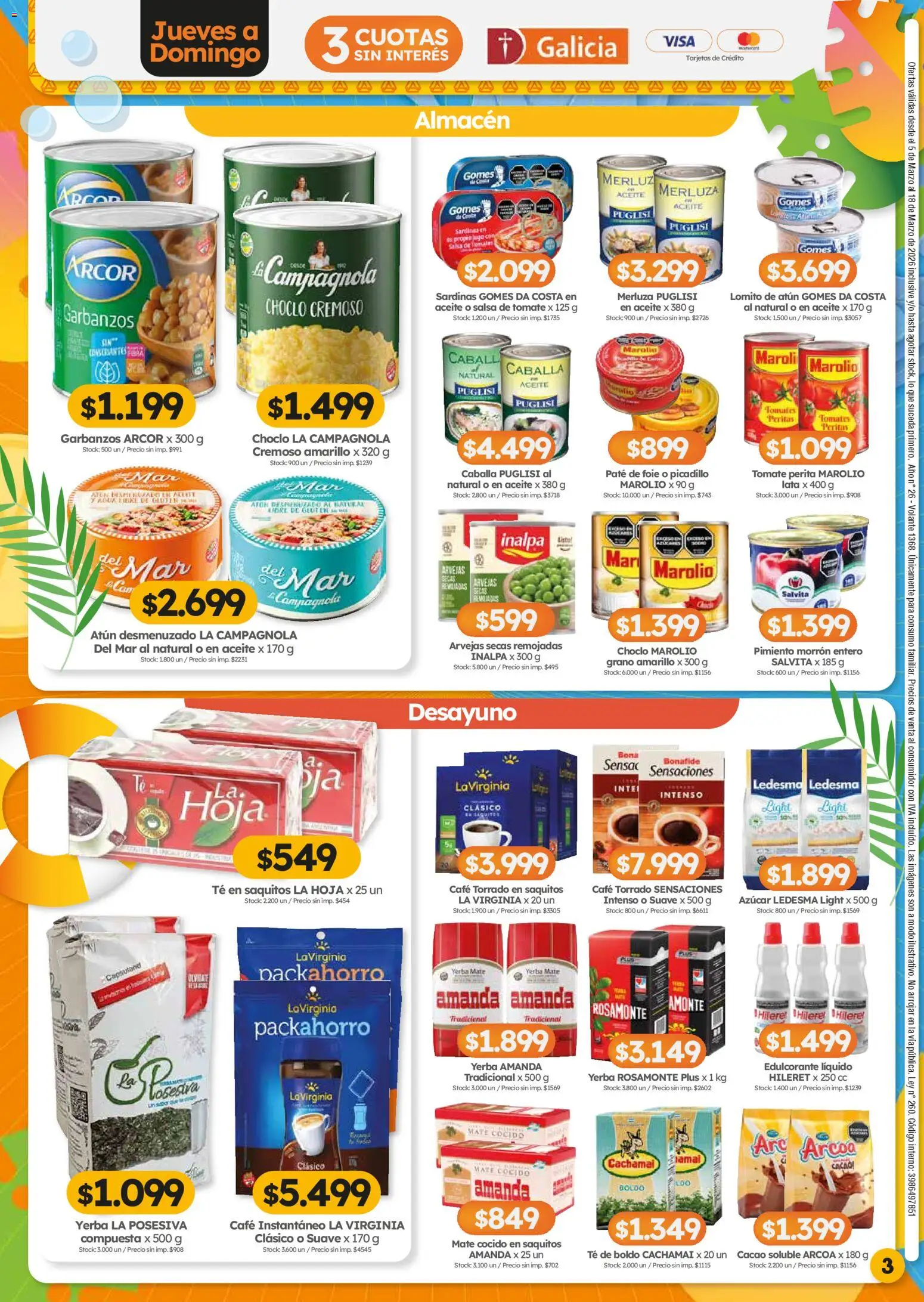 Cordiez ofertas │ válido desde el 05.03.2026 | Página: 3 | Productos: Yerba, Pimiento, Paté, Mate cocido