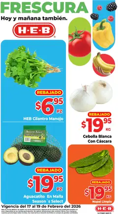 Vista previa de H-E-B folleto Frescura, nuevo folleto de la tienda, válido en México a partir del 17.02.2026