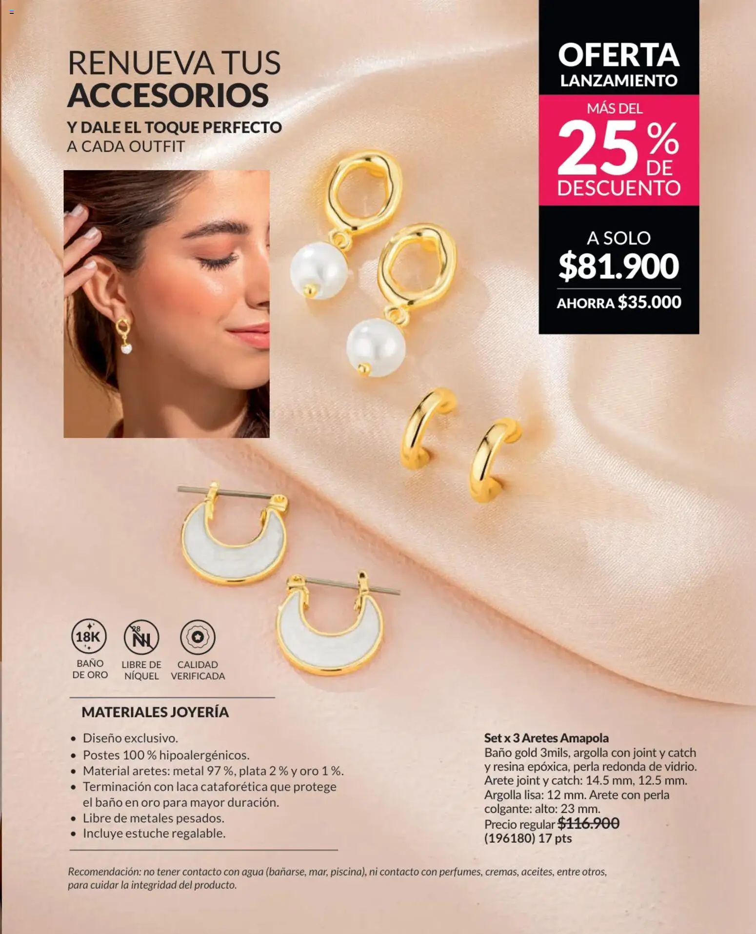 Avon revista - valida desde el 25.02.2026 | Página: 95 | Productos: Agua, Estuche, Aretes, Baño