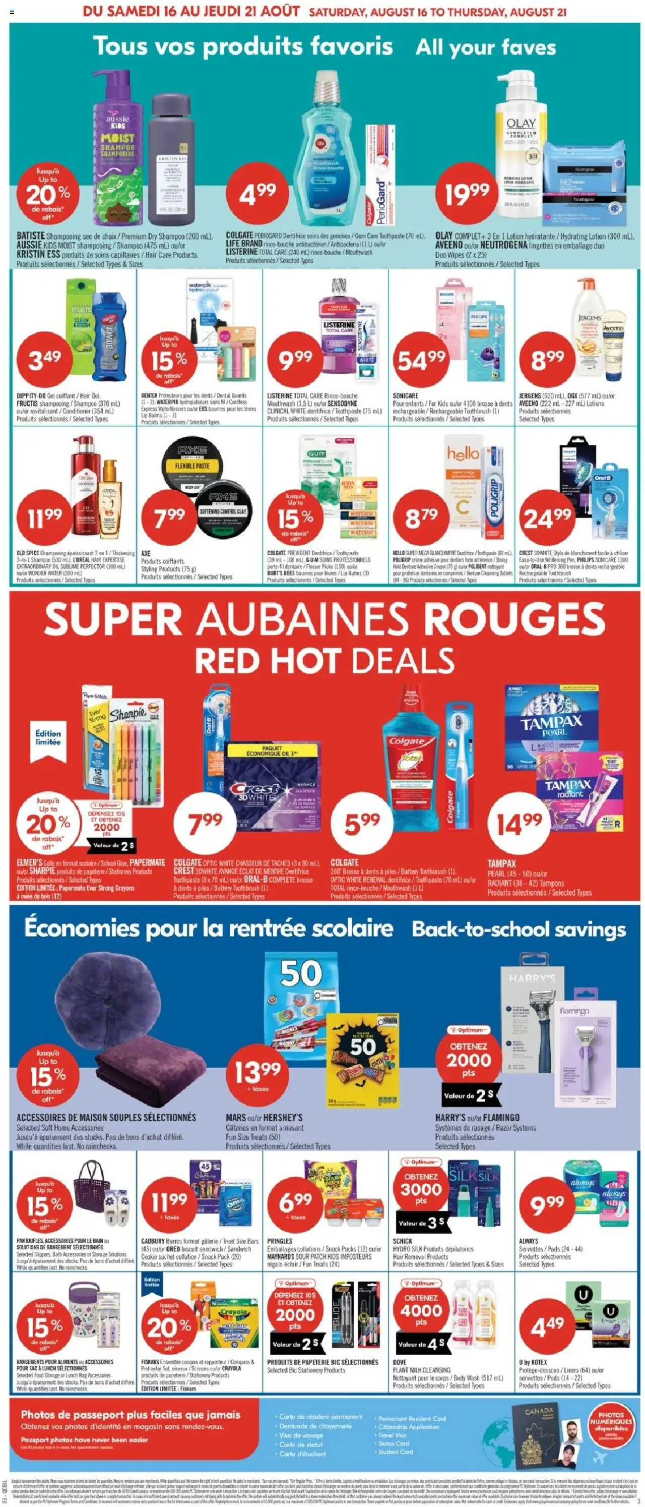 Pharmaprix flyer valid from 16.08.2025 | Page: 9 | Products: Bag, Body wash, Toothpaste, Battery
