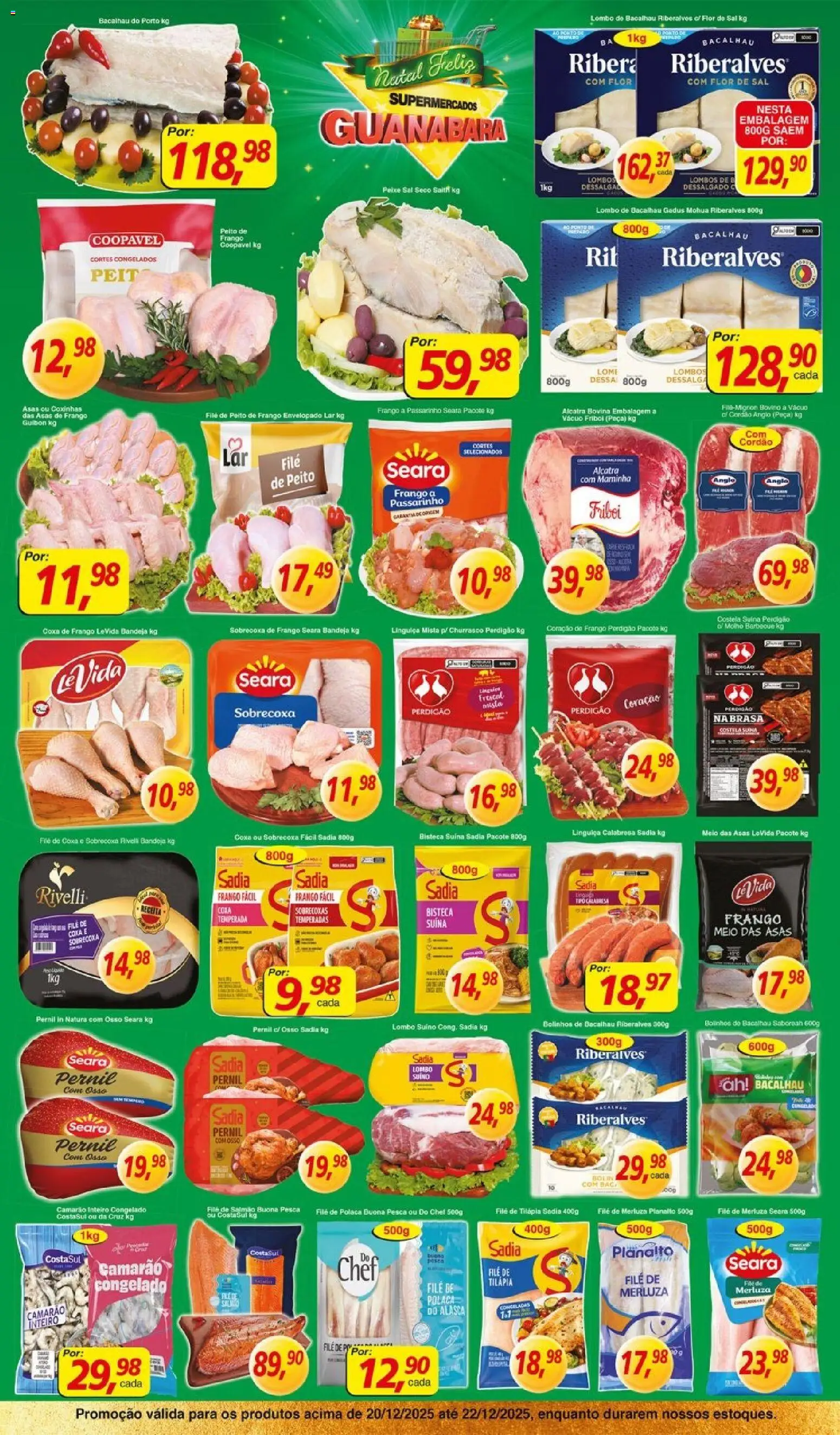 Supermercados Guanabara Folheto - válido de 20.12.2025 | Página: 5 | Produtos: Linguiça, Coração de frango, Tilápia, Peito de frango