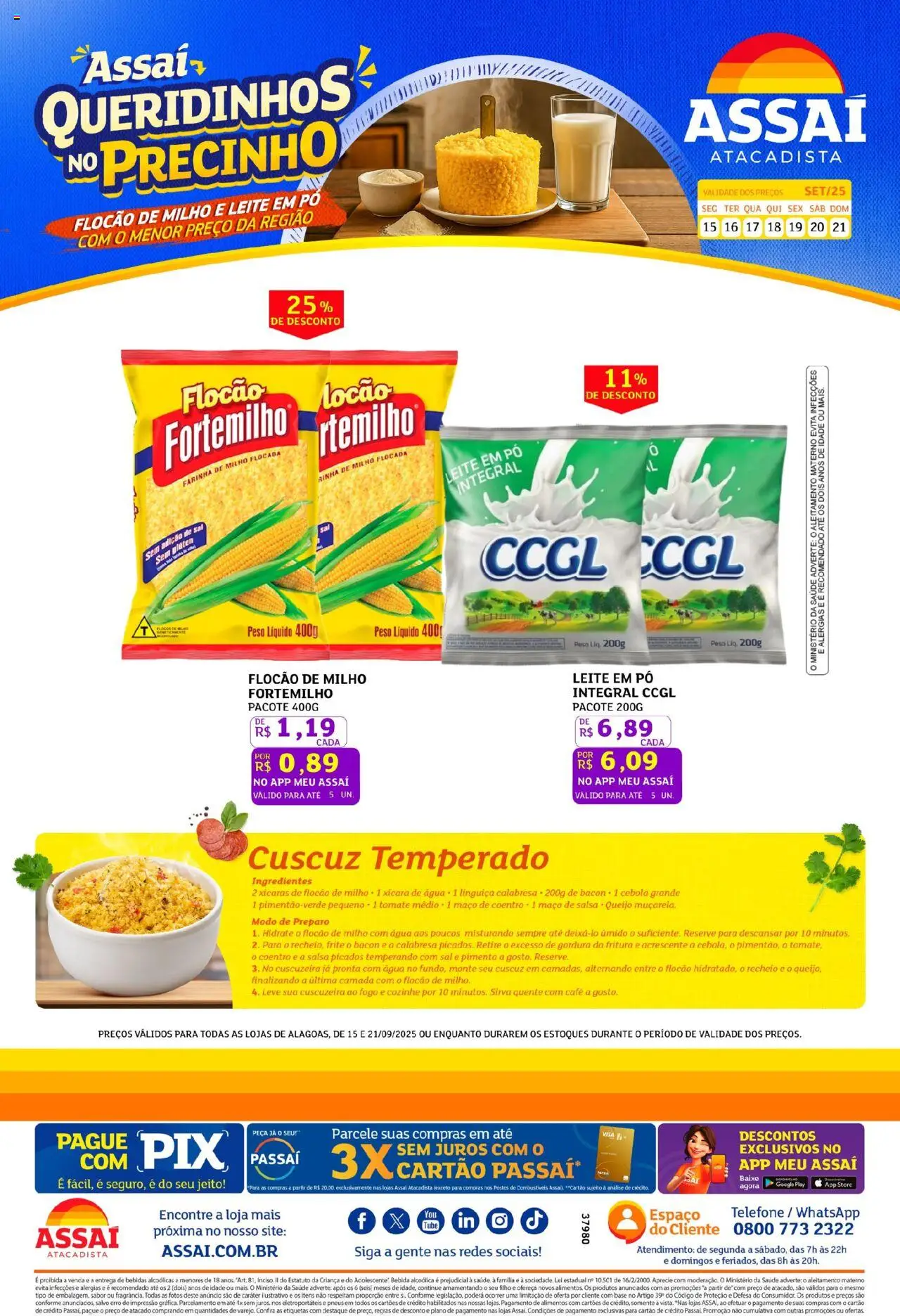 Assaí Atacadista Folheto - válido de 15.09.2025 | Página: 1 | Produtos: Cebola, Pimenta, Pneus, Base