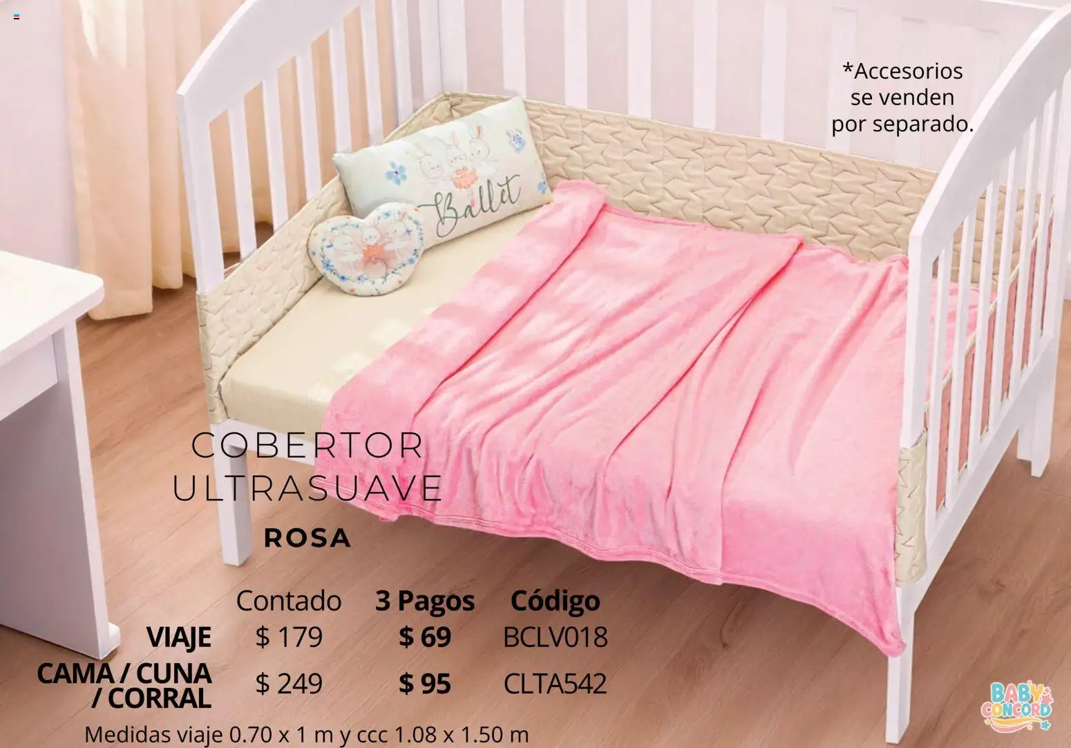 Nuevas ofertas de Colchas Concord válidas en toda la República Mexicana desde el 01.05.2026. ¡Encuentra las mejores ofertas en Colchas Concord catálogo Baby! | Página: 54 | Productos: Cobertor, Cama, Cuna