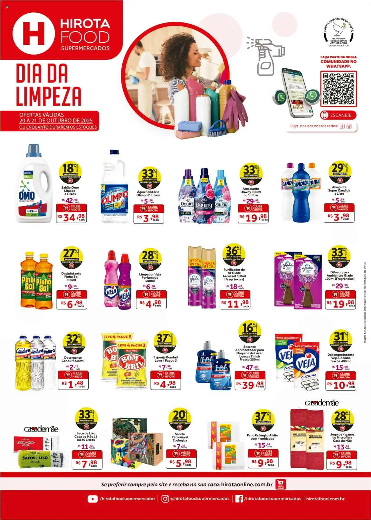 Hirota Food Folheto - válido de 20.10.2025 | Página: 1 | Produtos: Abrilhantador, Desengordurante, Purificador, Desinfetante