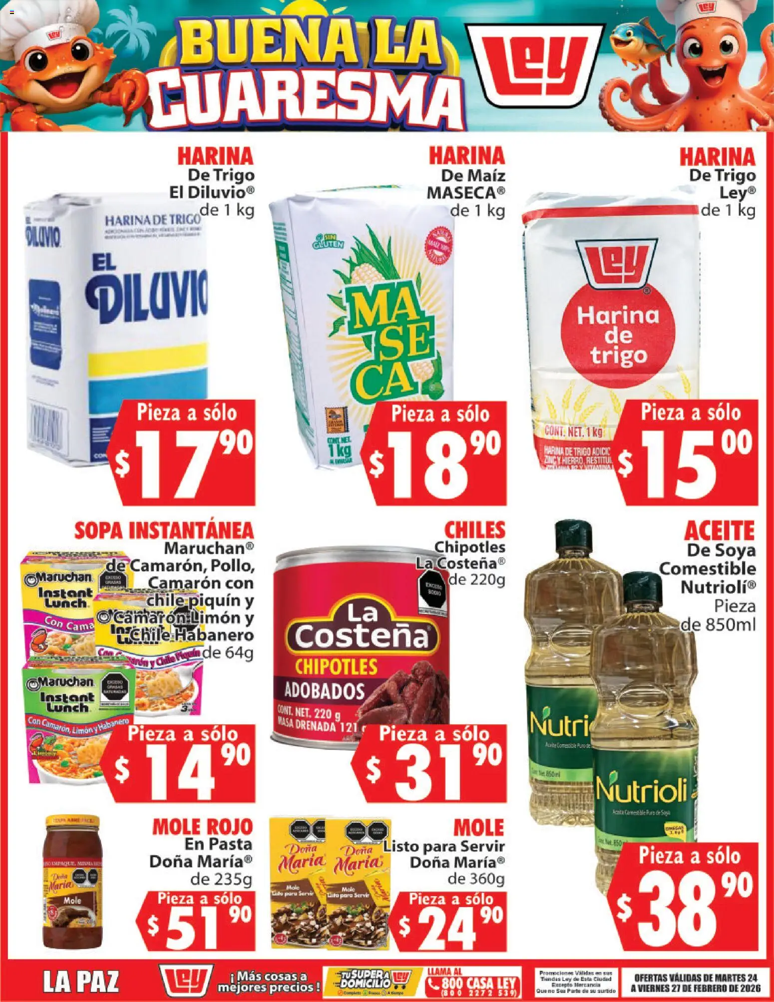 Nuevas ofertas de Casa Ley válidas en toda la República Mexicana desde el 24.02.2026. ¡Encuentra las mejores ofertas en Casa Ley folleto Buena la Cuaresma! | Página: 5 | Productos: Maíz, Limón, Aceite, Pasta