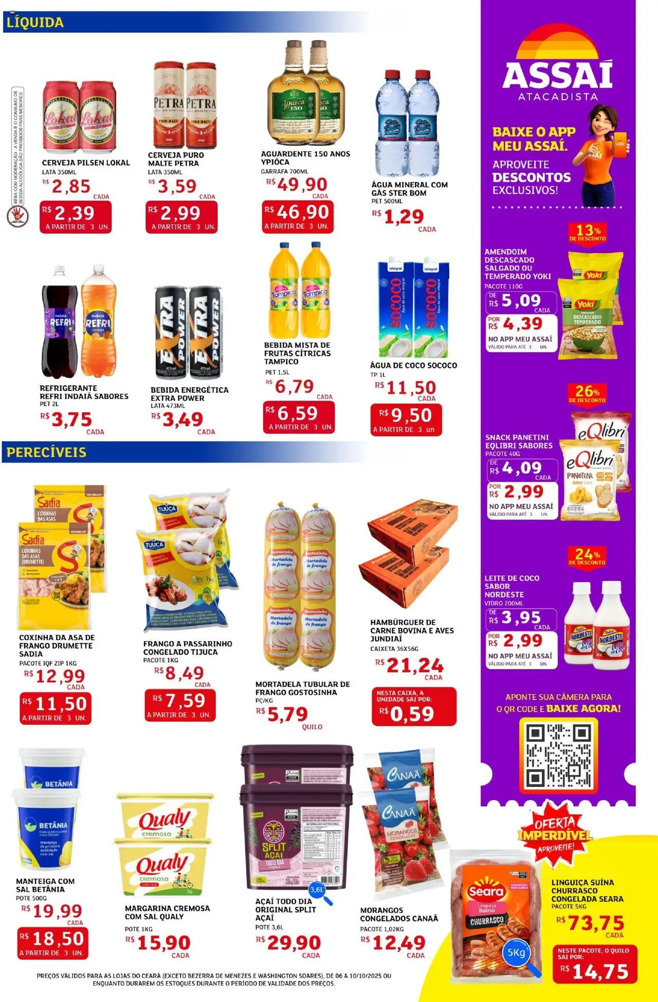 Assaí Atacadista Folheto - válido de 06.10.2025 | Página: 3 | Produtos: Coco, Morangos, Água mineral, Margarina