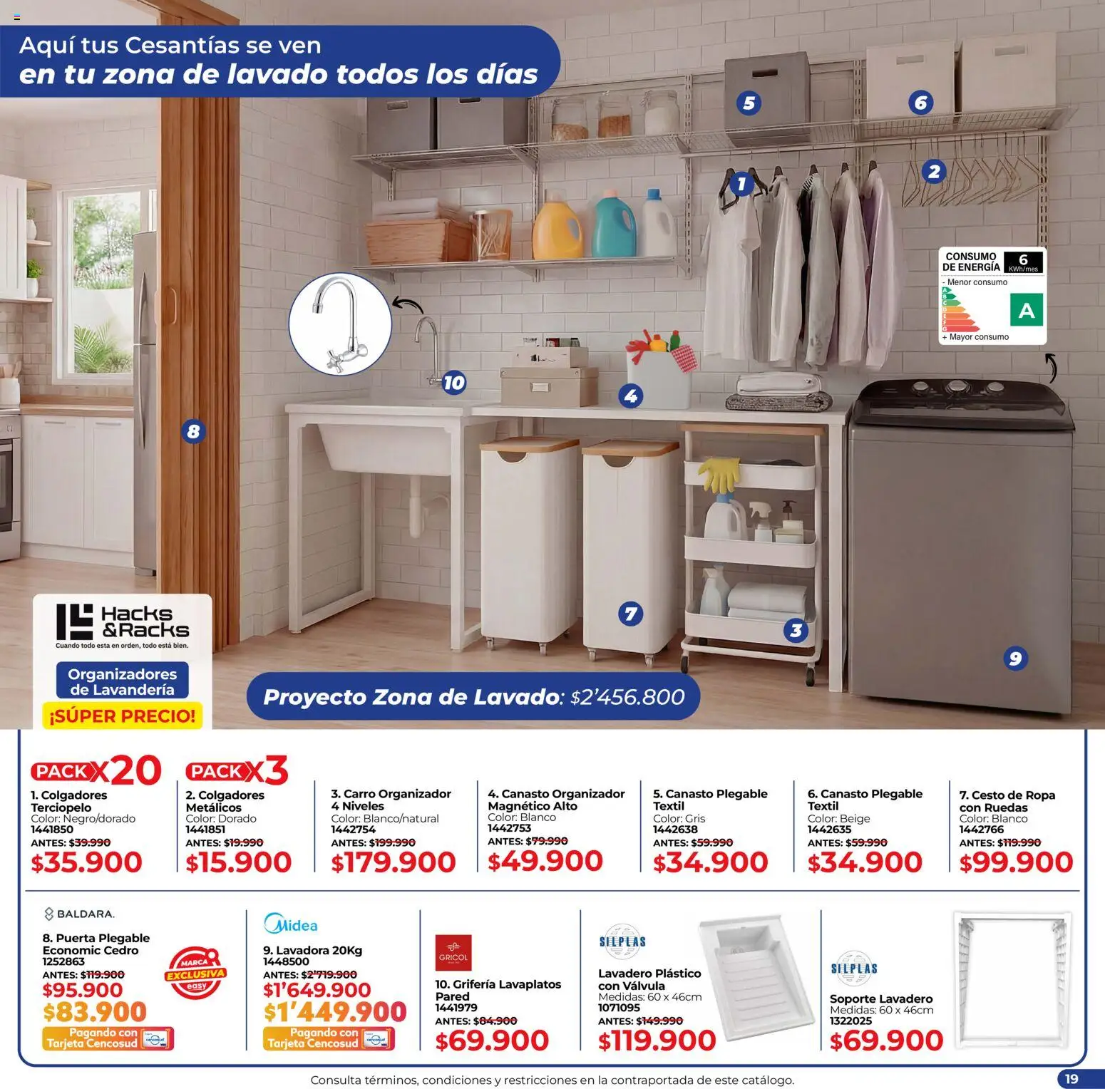 Easy revista - valida desde el 16.02.2026 | Página: 19 | Productos: Canasto, Válvula, Organizador, Ropa