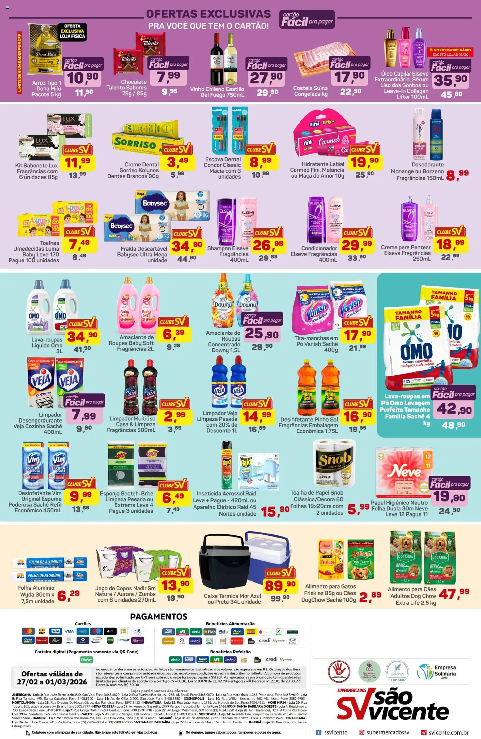 Supermercados São Vicente Folheto - válido de 27.02.2026 | Página: 4 | Produtos: Caixa térmica, Esponja, Arroz, Carteira