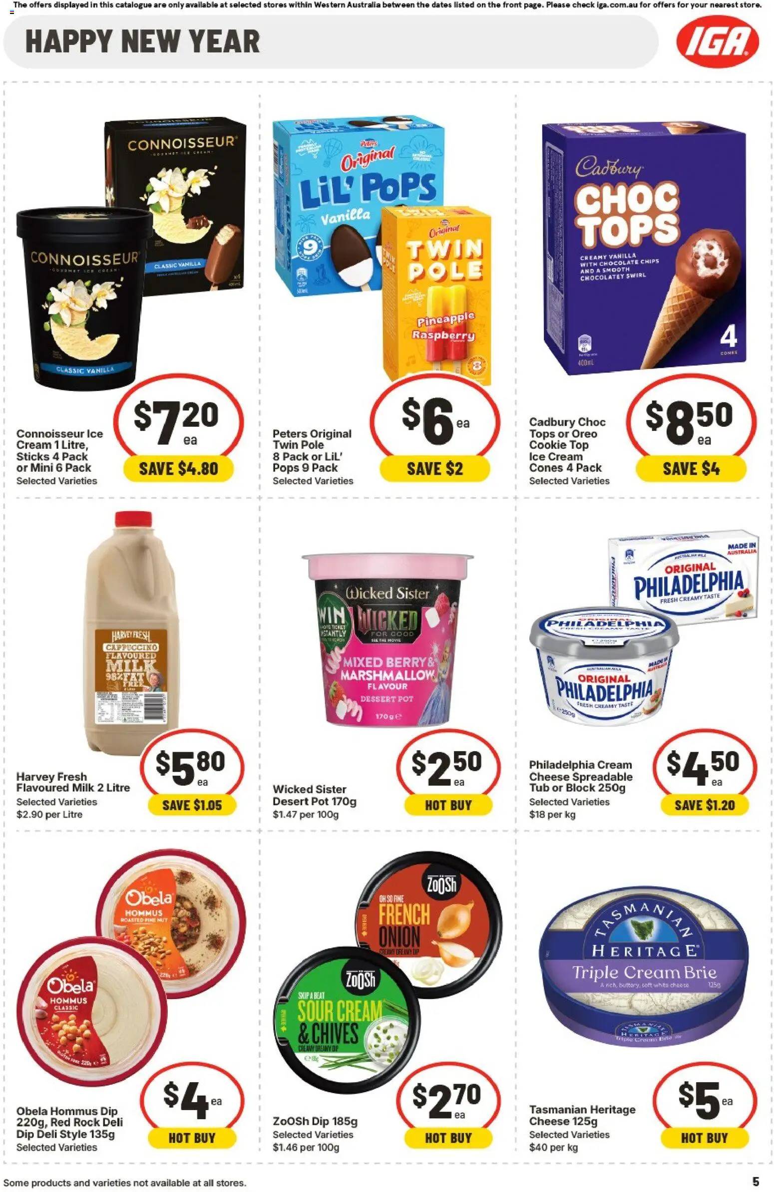 IGA catalogue - valid from 24.12.2025 | Page: 8 | Products: Cheese, Sour cream, Pineapple, Ice cream
