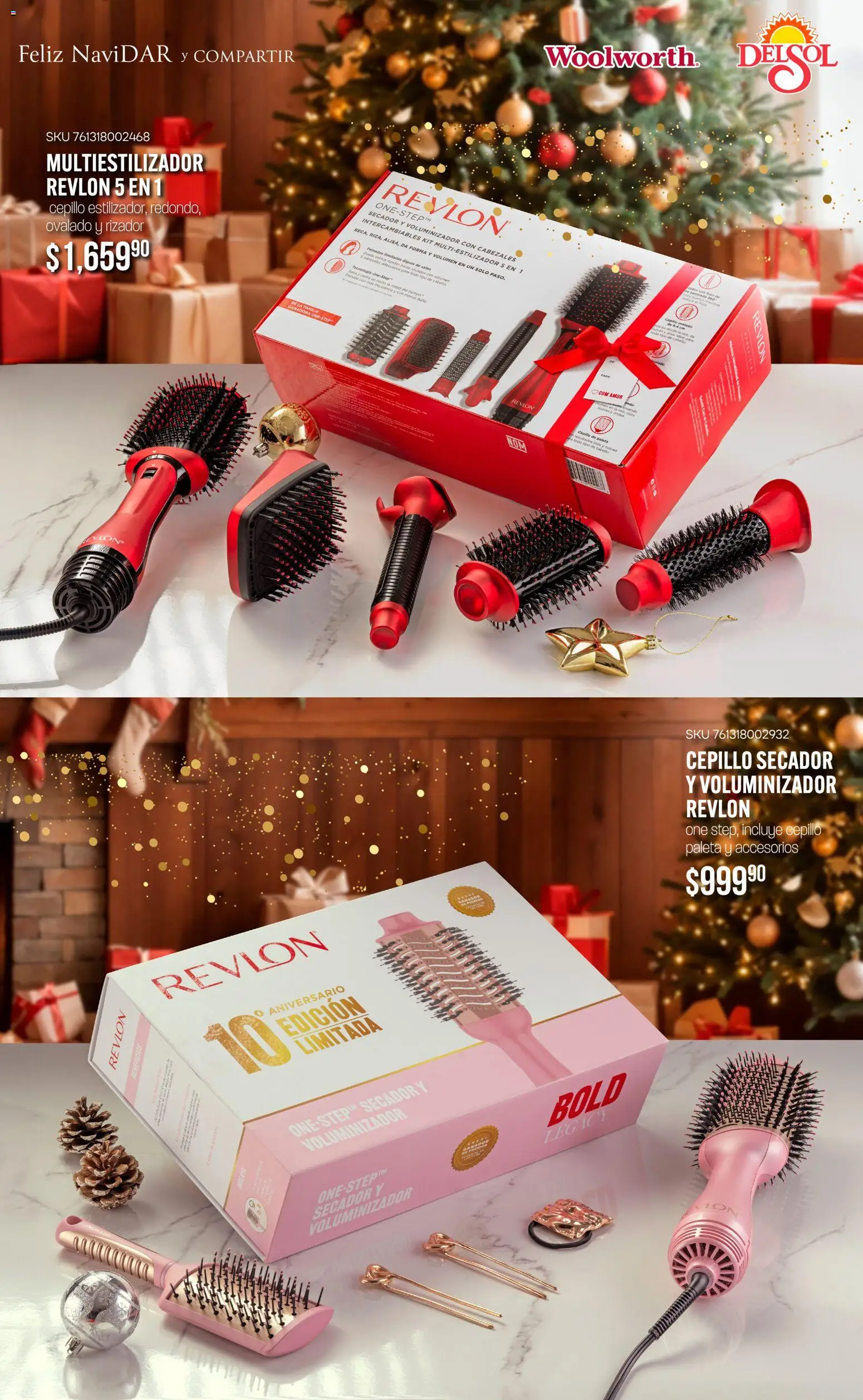 Nuevas ofertas de Del Sol y Woolworth válidas en toda la República Mexicana desde el 06.11.2025. ¡Encuentra las mejores ofertas en Del Sol y Woolworth catálogo Regalos 2025! | Página: 11 | Productos: Paleta, Cepillo, Rizador