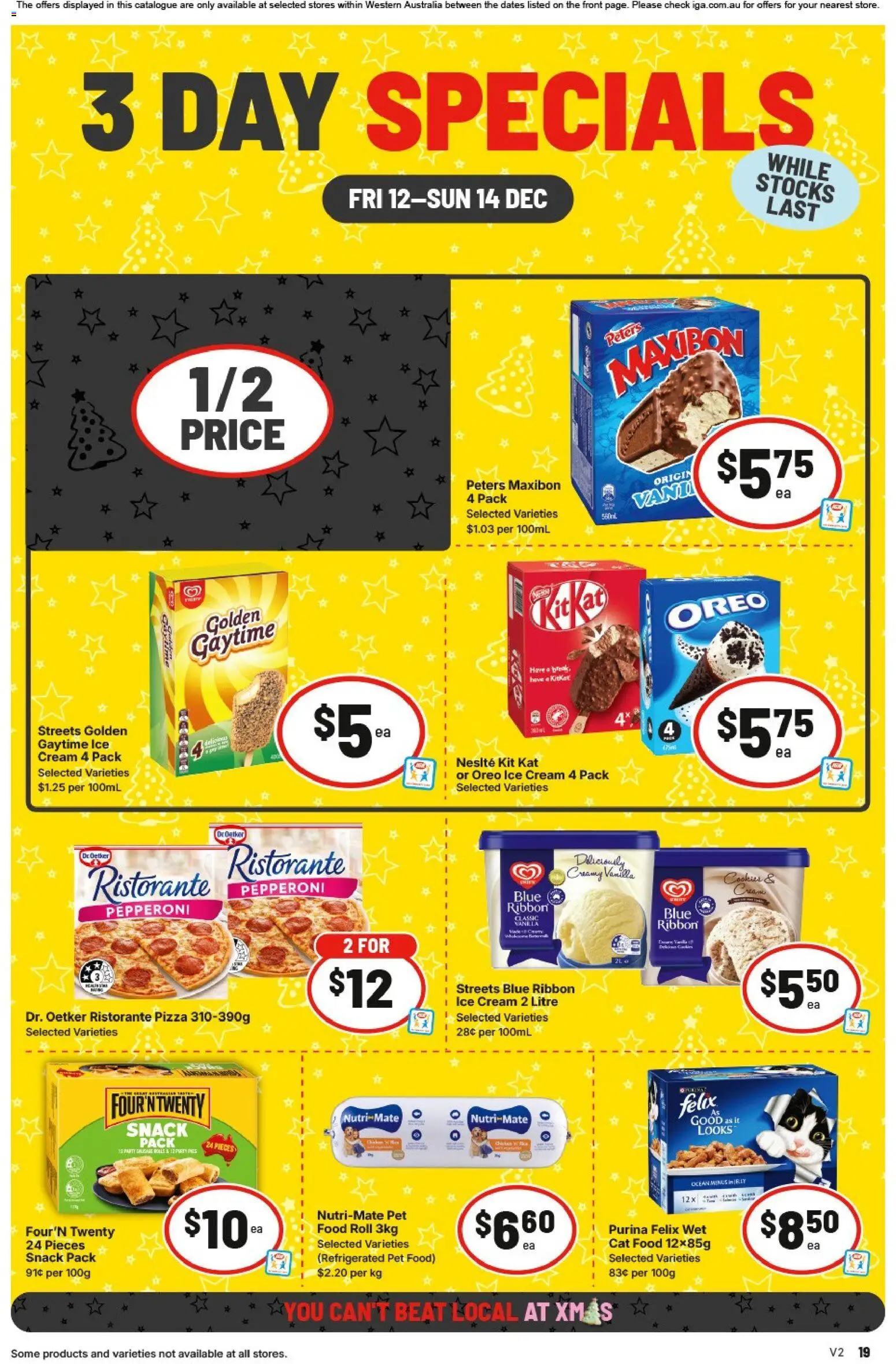 IGA catalogue - valid from 12.12.2025 | Page: 3 | Products: Pizza, Cream, Ice cream