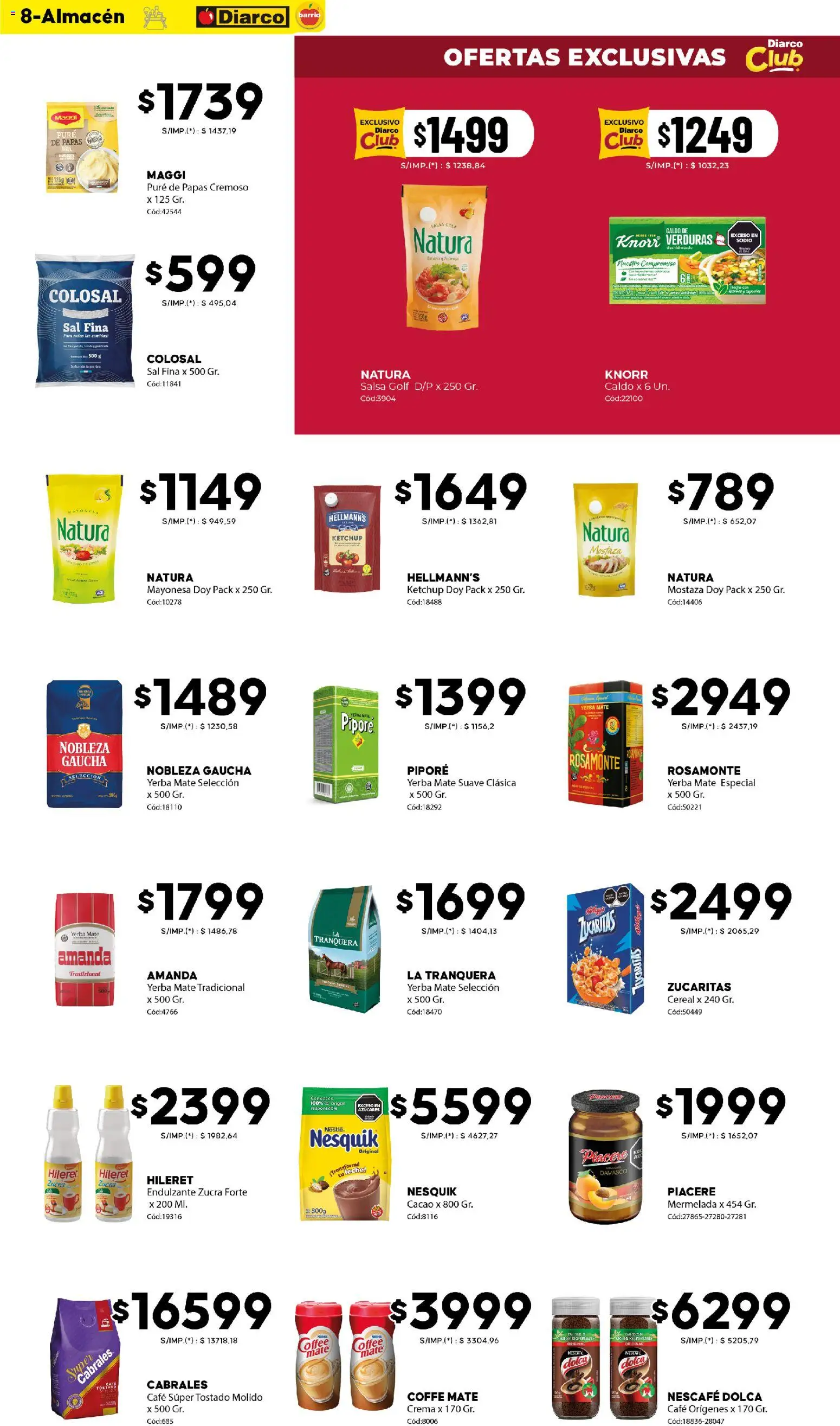 Diarco - Ofertas Diarco Barrio │ válido desde el 17.11.2025 | Página: 8 | Productos: Mate, Yerba, Mostaza, Cacao