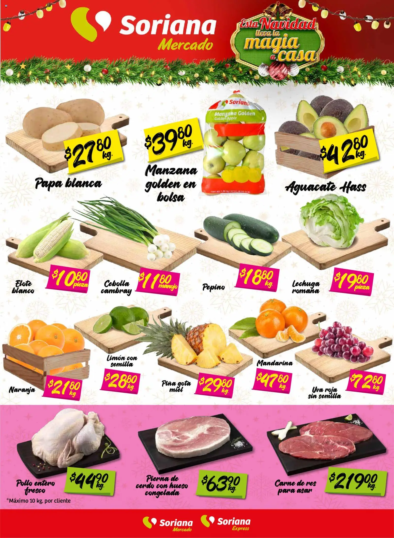 Nuevas ofertas de Soriana válidas en toda la República Mexicana desde el 04.12.2025. ¡Encuentra las mejores ofertas en Soriana - Fin de Semana Mercado: Nuevo León! | Página: 5 | Productos: Bolsa, Limón, Cerdo, Uva