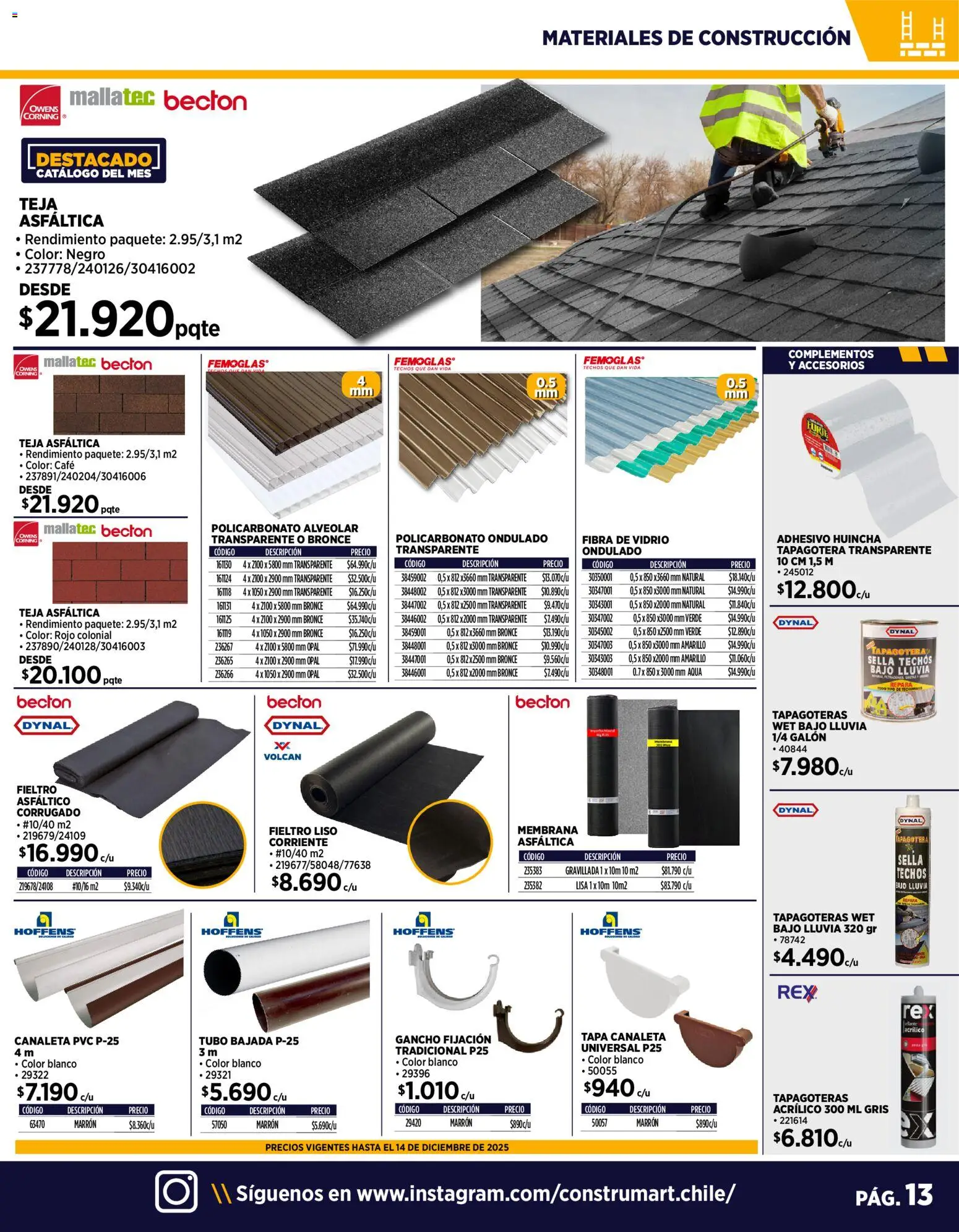 Construmart Ofertas │ válido desde el 01.12.2025 | Página: 13 | Productos: Membrana, Canaleta, Café