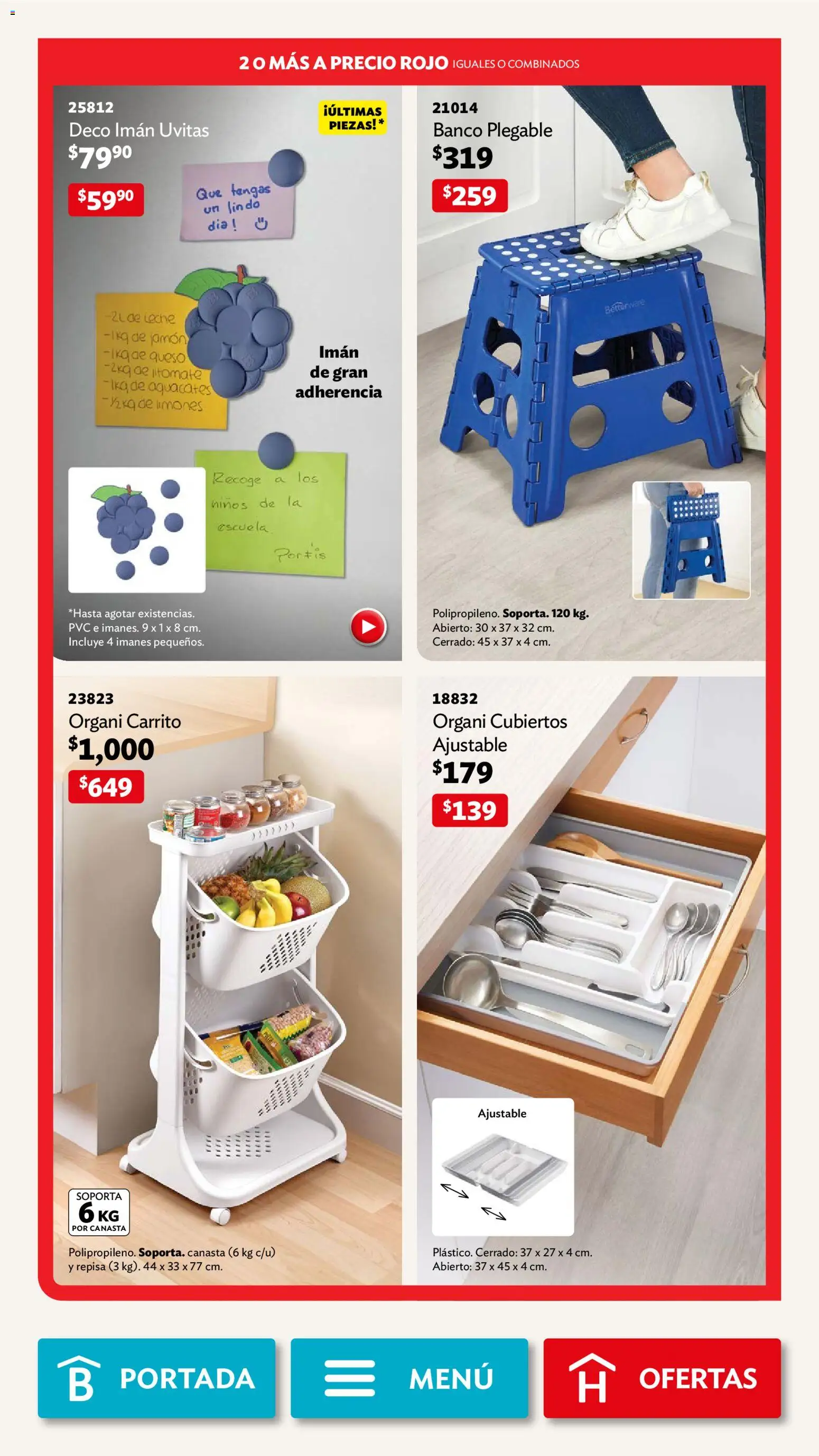 Nuevas ofertas de Betterware válidas en toda la República Mexicana desde el 01.12.2025. ¡Encuentra las mejores ofertas en Betterware campaña 12 2025! | Página: 59 | Productos: Tomate, Leche, Queso, Banco