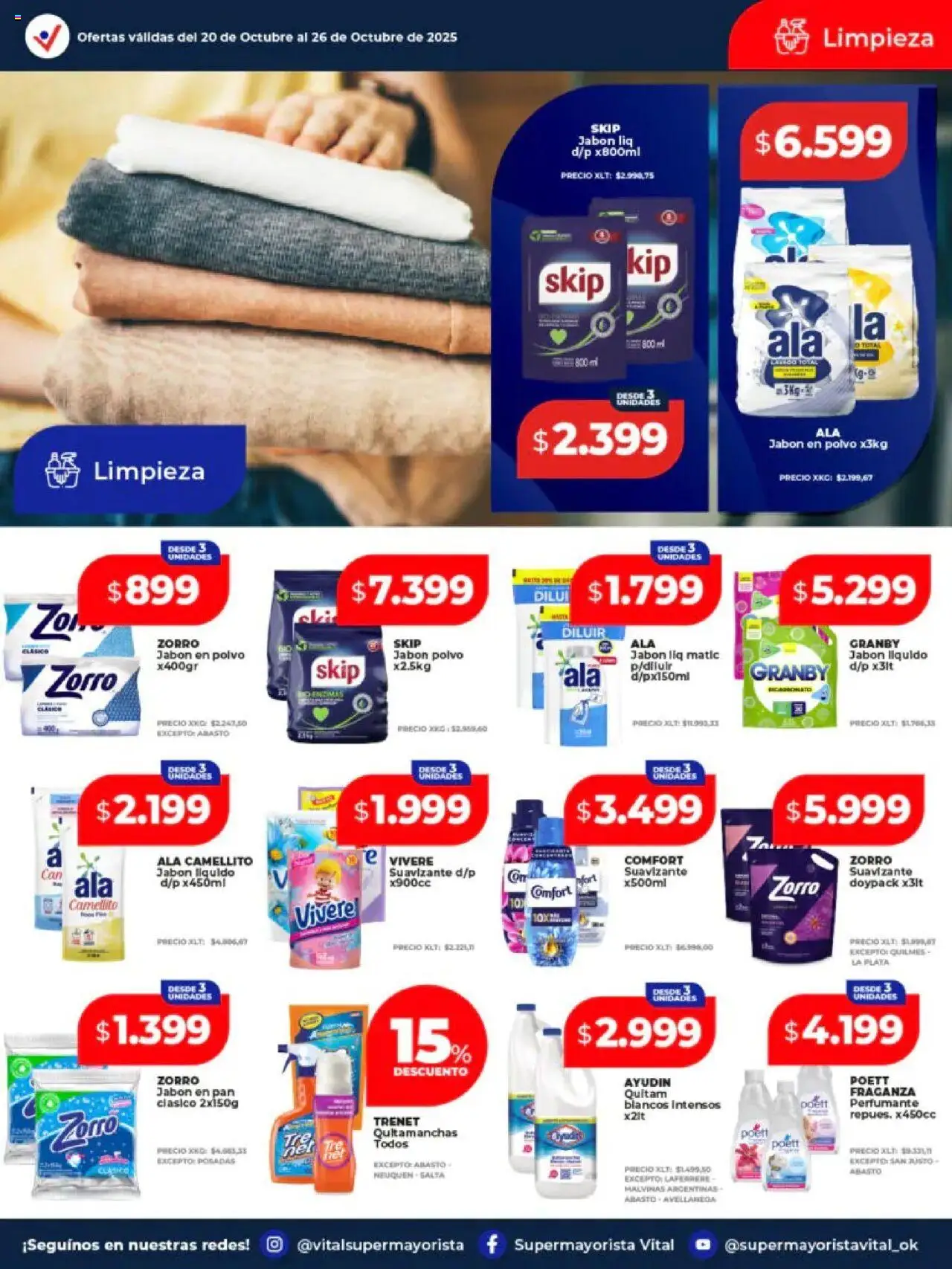 Vital - Ofertas- Salta │ válido desde el 20.10.2025 | Página: 8 | Productos: Jabón, Jabón en polvo, Quitamanchas, Suavizante