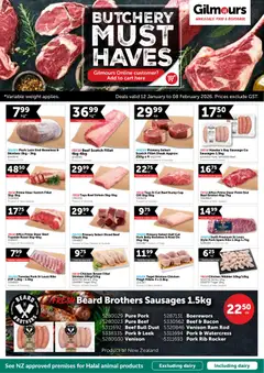 Gilmours  Butchery Must Haves preview  - valid from 12.01.2026