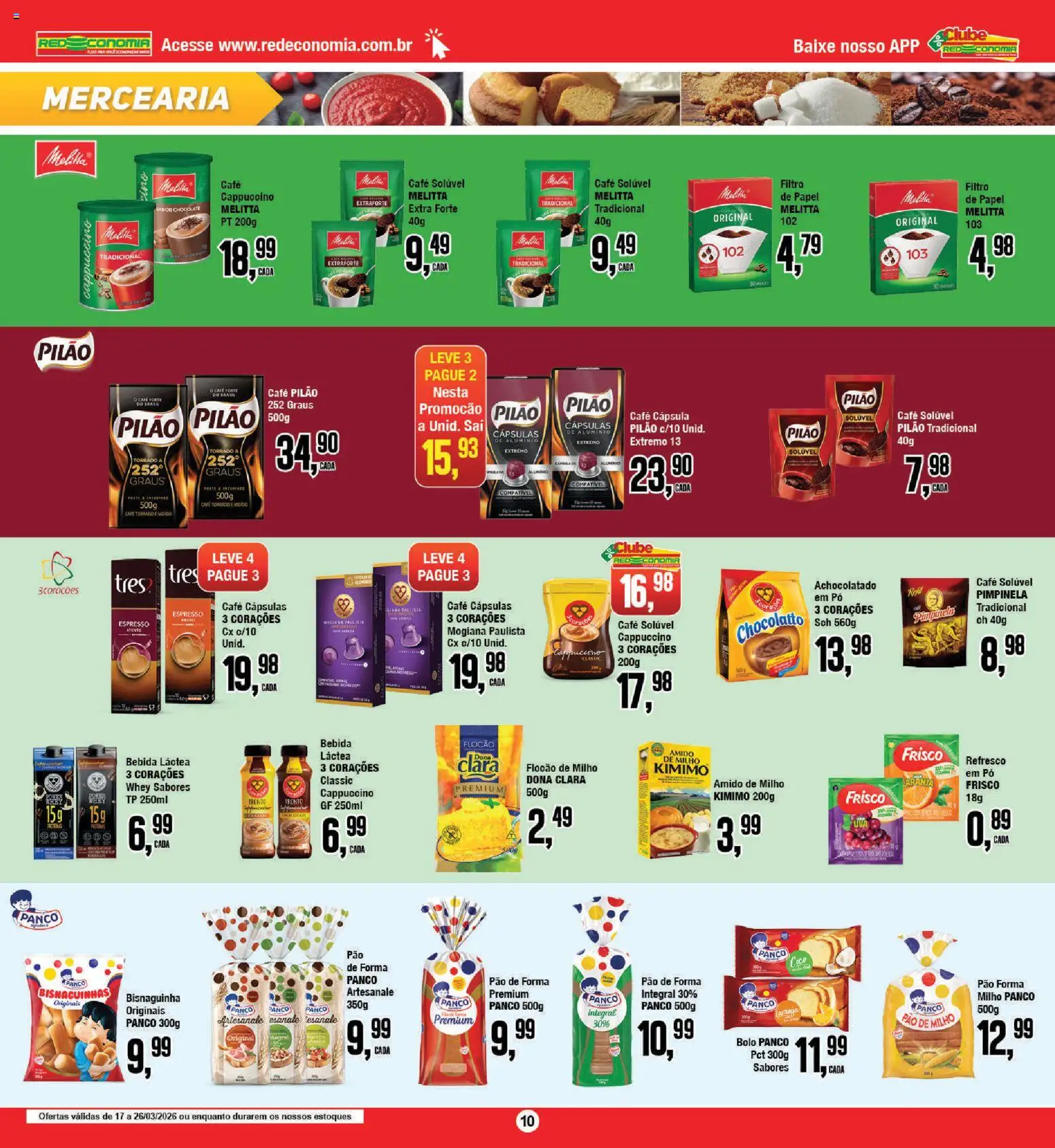 RedEconomia Folheto - válido de 17.03.2026 | Página: 10 | Produtos: Refresco, Bolo, Pão de forma, Bebida