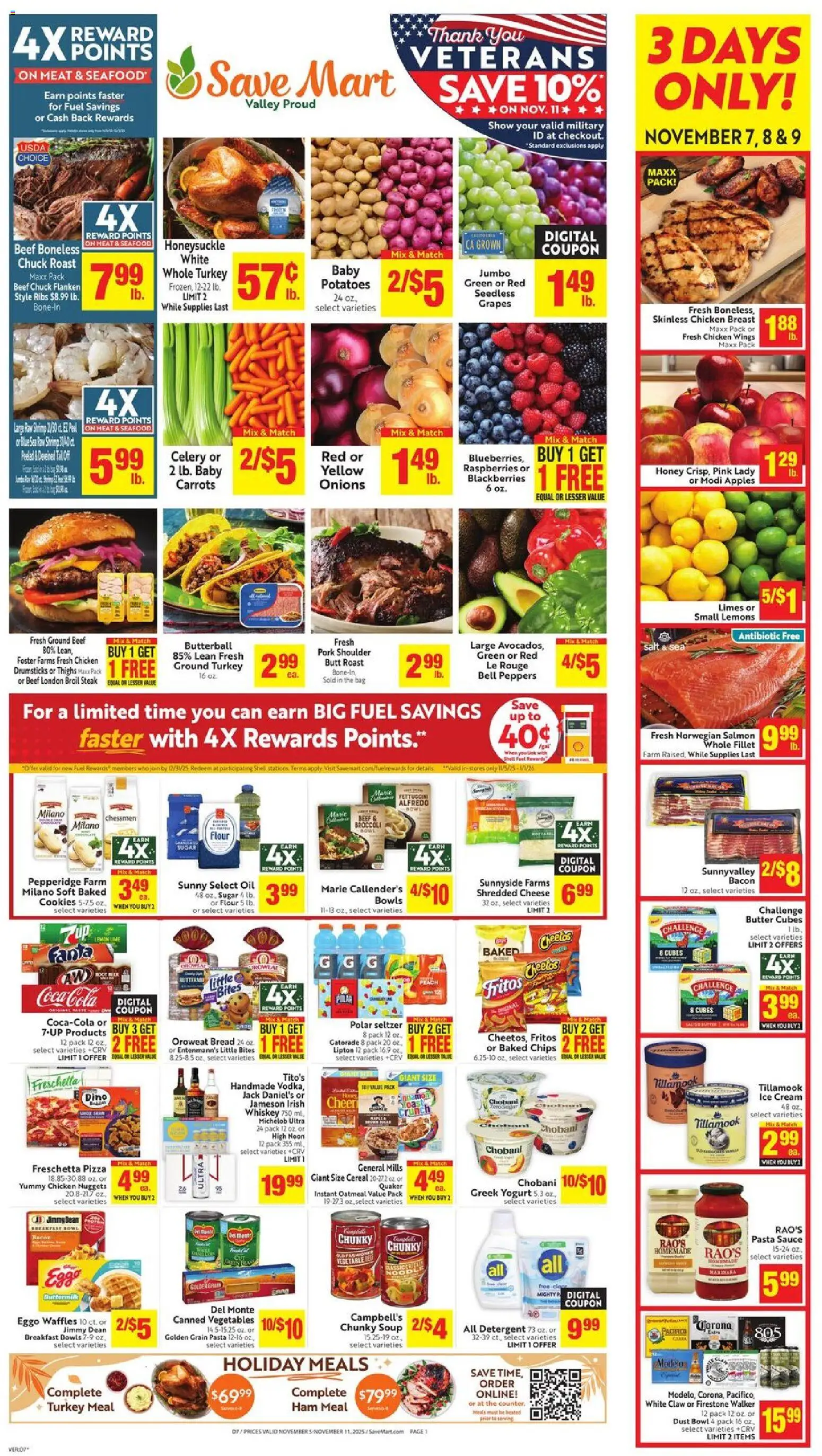 Save Mart Weekly - CA - valid from 05.11.2025 | Page: 1 | Products: Pizza, Apples, Ice cream, Salt