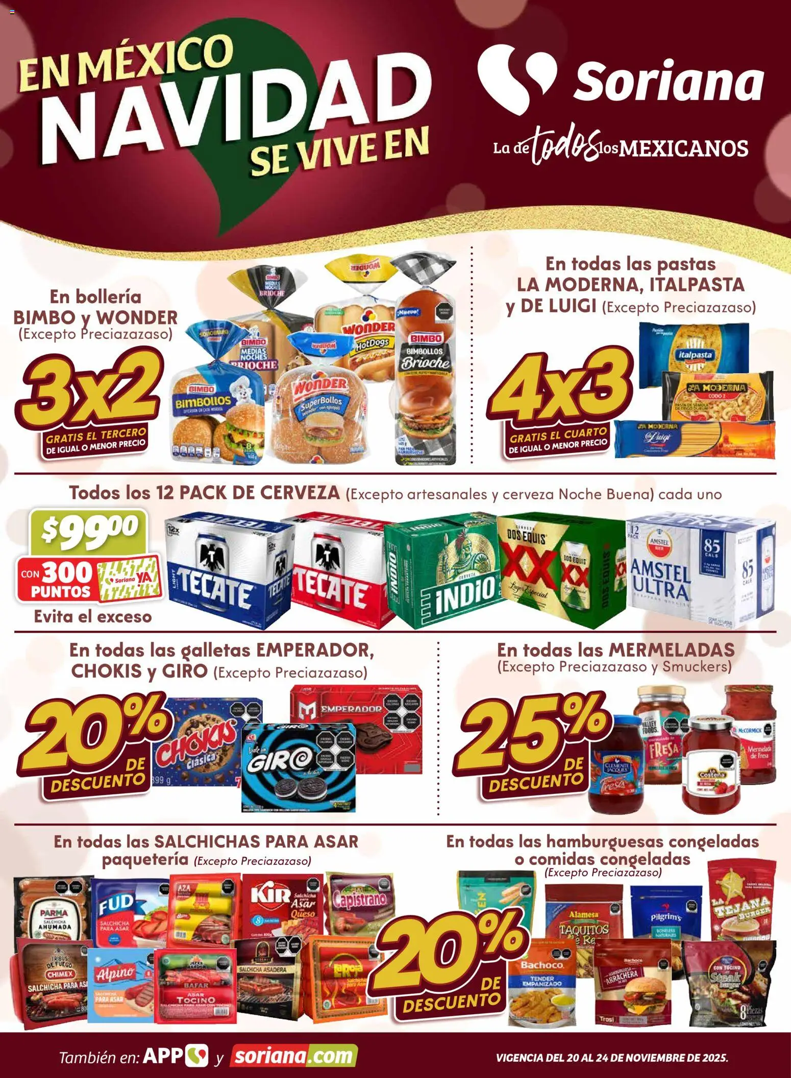 Nuevas ofertas de Soriana válidas en toda la República Mexicana desde el 20.11.2025. ¡Encuentra las mejores ofertas en Soriana - Fin de Semana Híper: Ver, Tab, Chis, Camp, Yuc y Q. Roo! | Página: 1