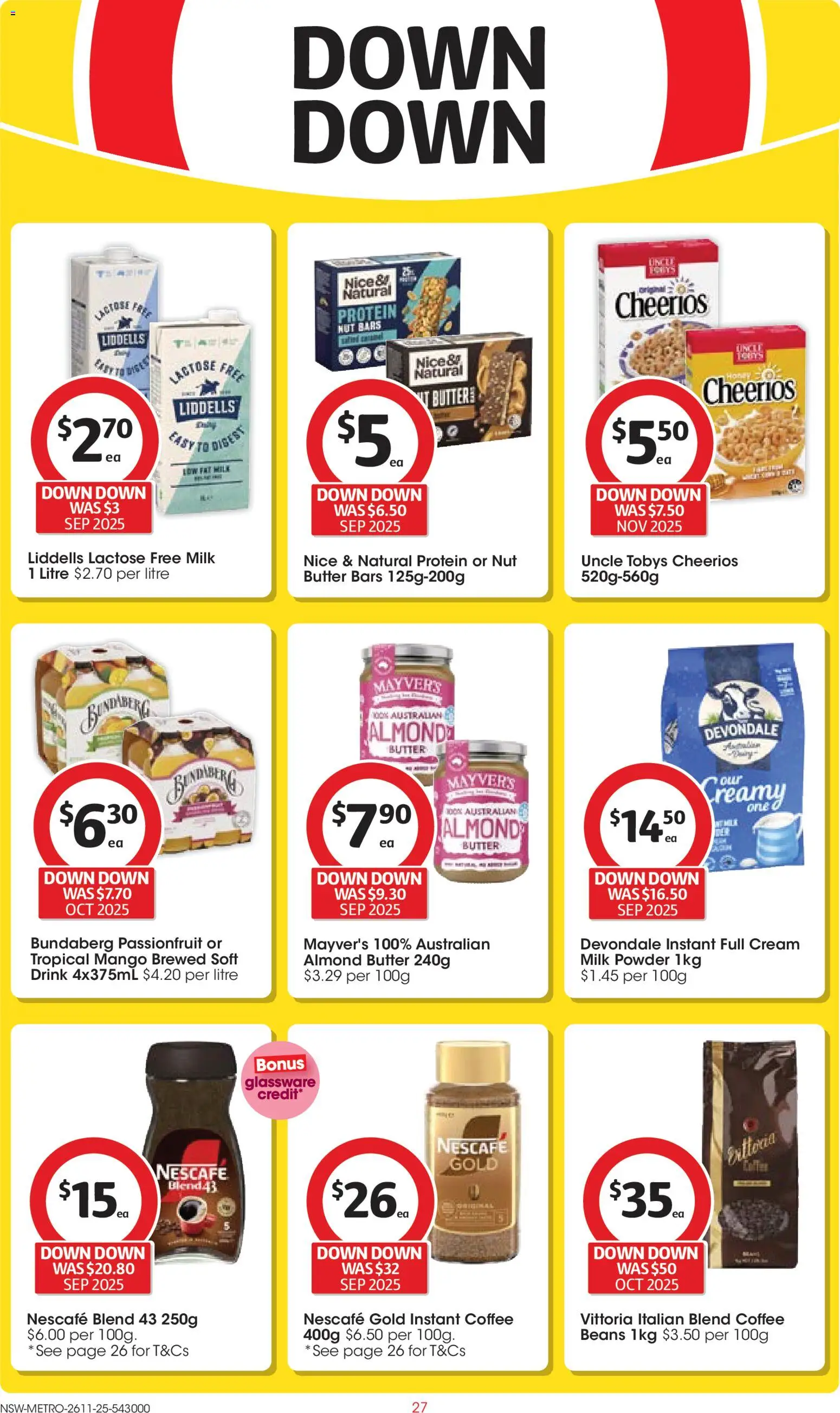 Coles catalogue - valid from 26.11.2025 | Page: 27 | Products: Milk, Butter, Mango, Nescafe