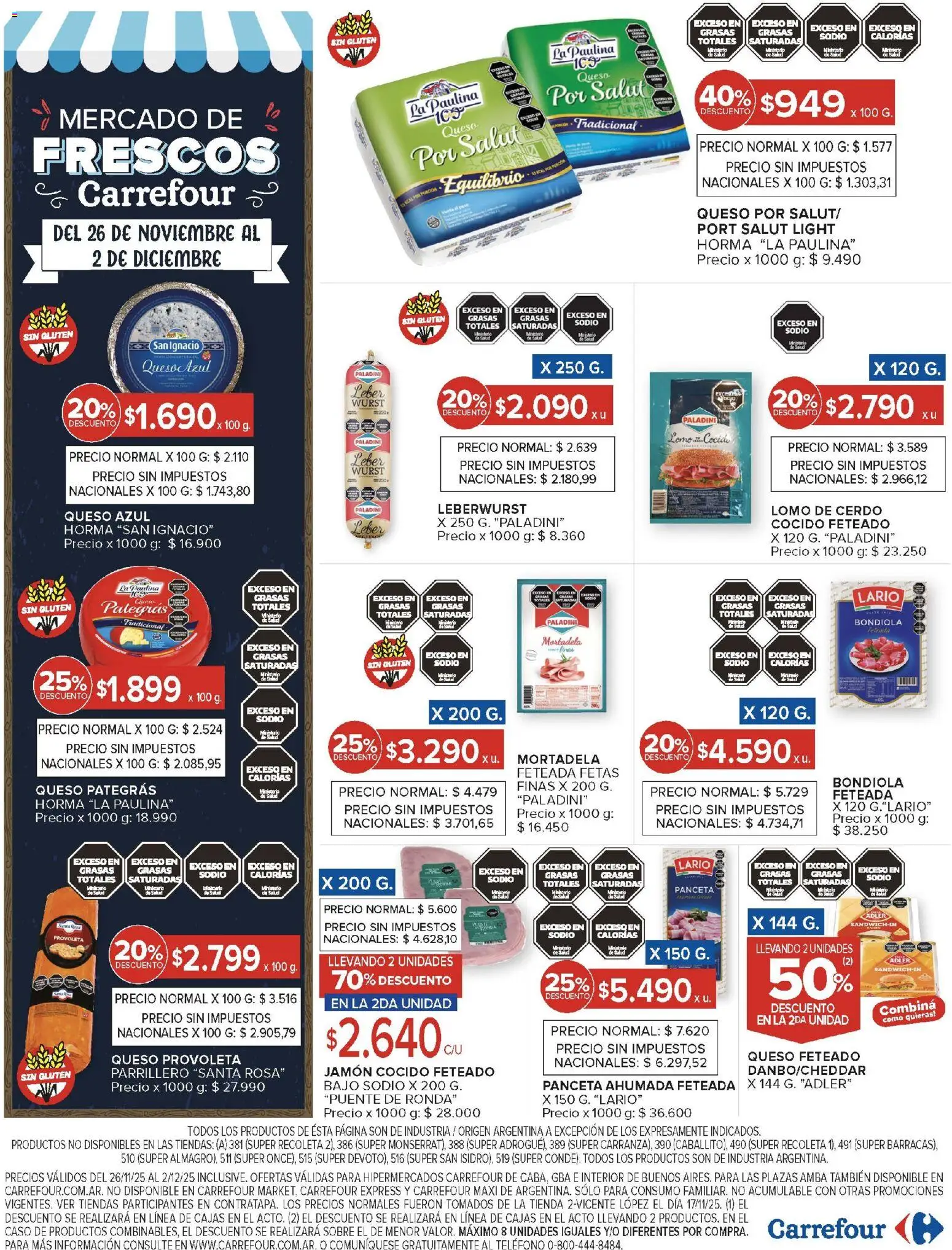 Carrefour ofertas │ válido desde el 26.11.2025 | Página: 21 | Productos: Sobre, Jamón cocido, Queso, Cerdo