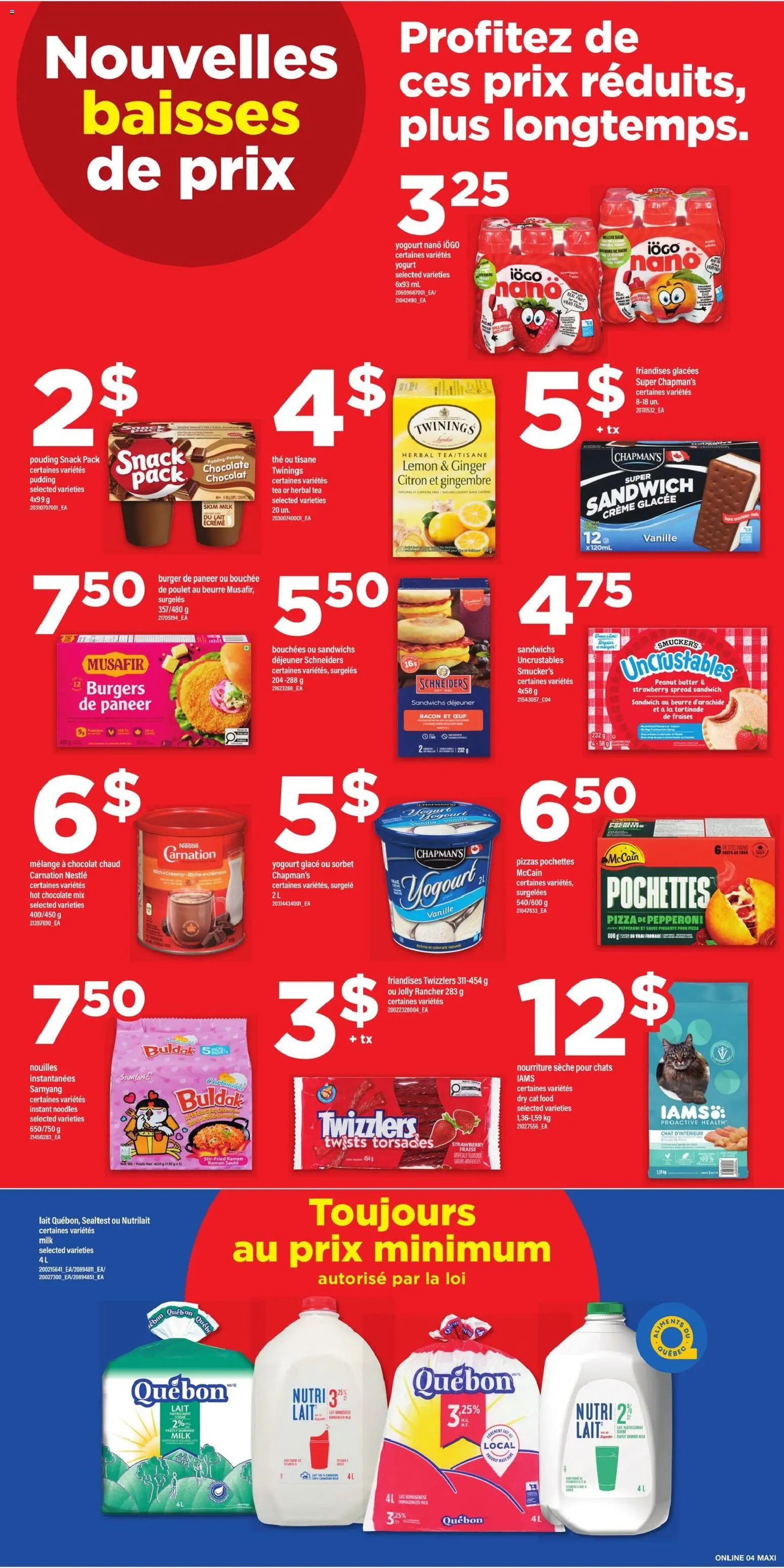Maxi flyer valid from 08.01.2026 | Page: 8 | Products: Noodles, Milk, Chocolate, Pizza