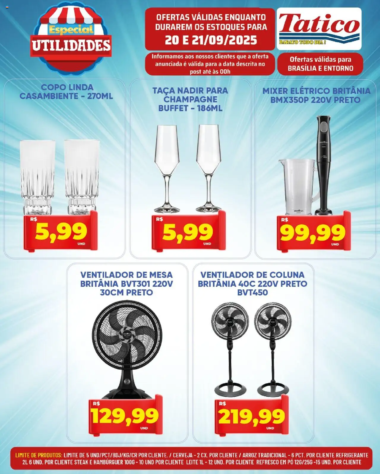 Tatico Folheto - válido de 20.09.2025 | Página: 16 | Produtos: Ventilador, Ventilador de mesa, Cerveja, Hambúrguer