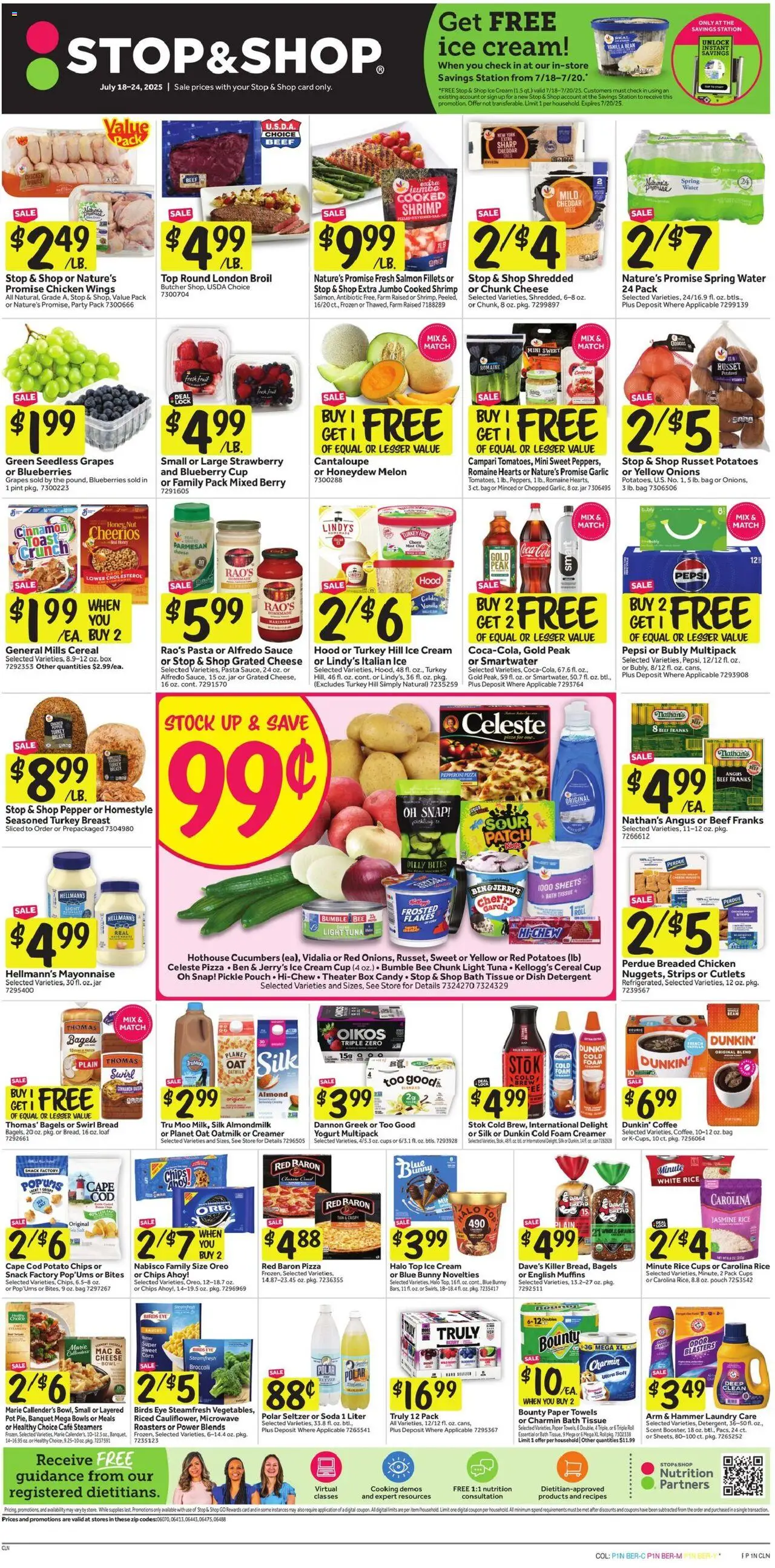 Stop & Shop Weekly Ad - valid from 18.07.2025 | Page: 1 | Products: Box, Bread, Coffee, Bag