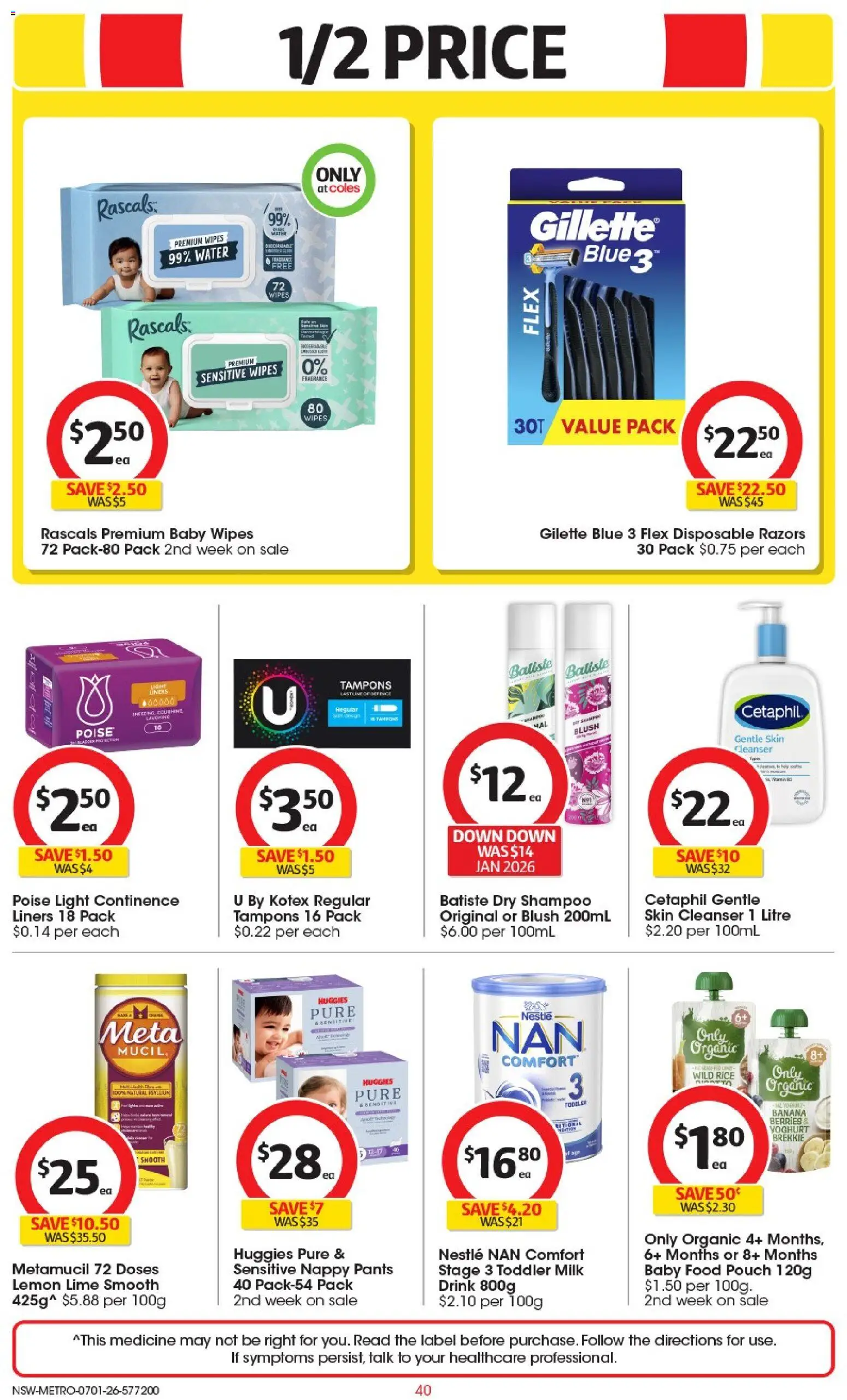 Coles catalogue - valid from 07.01.2026 | Page: 40 | Products: Blush, Milk, Yoghurt, Rice