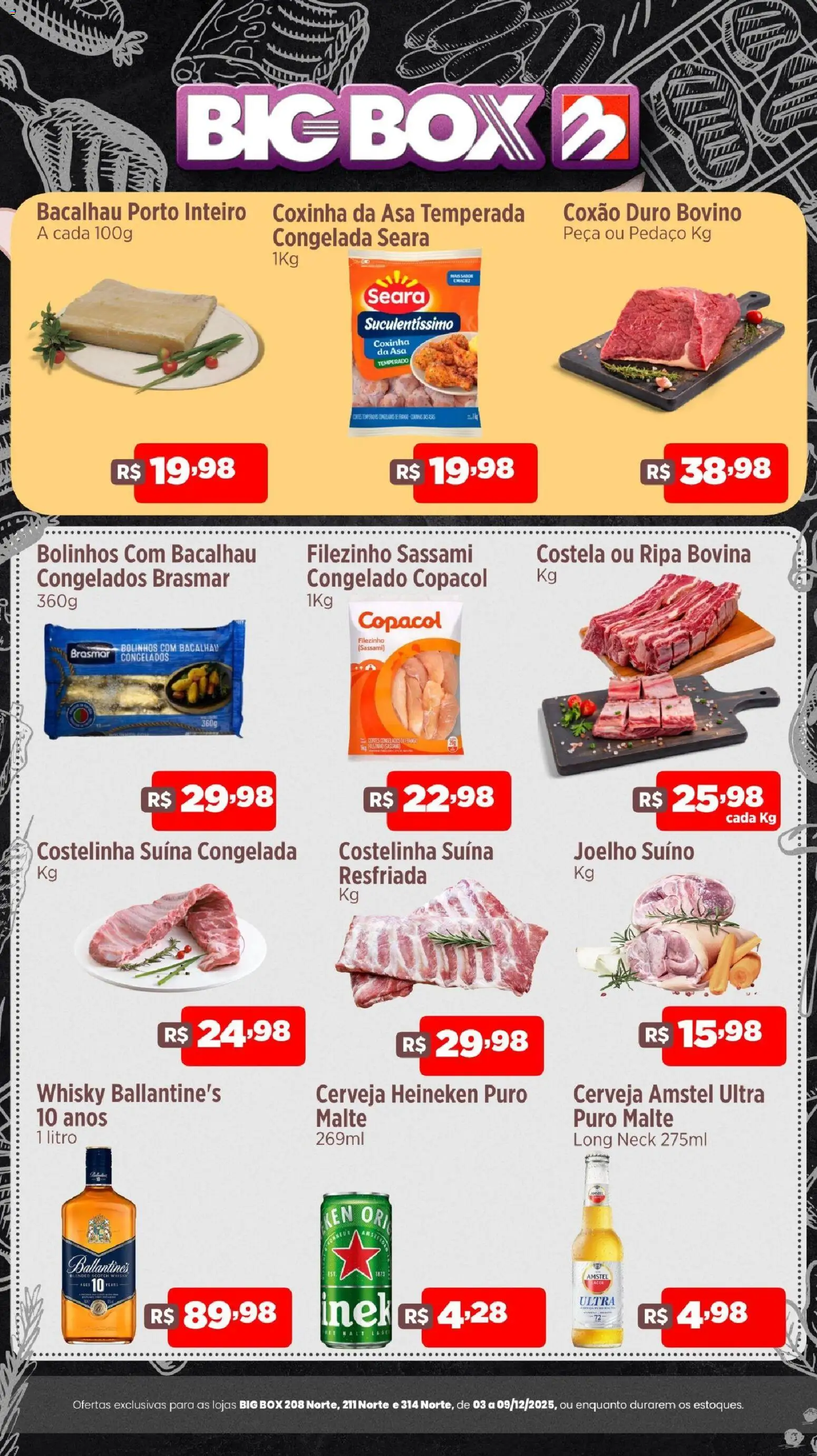 Big Box Folheto - válido de 03.12.2025 | Página: 1 | Produtos: Bacalhau, Whisky, Cerveja, Cerveja Heineken