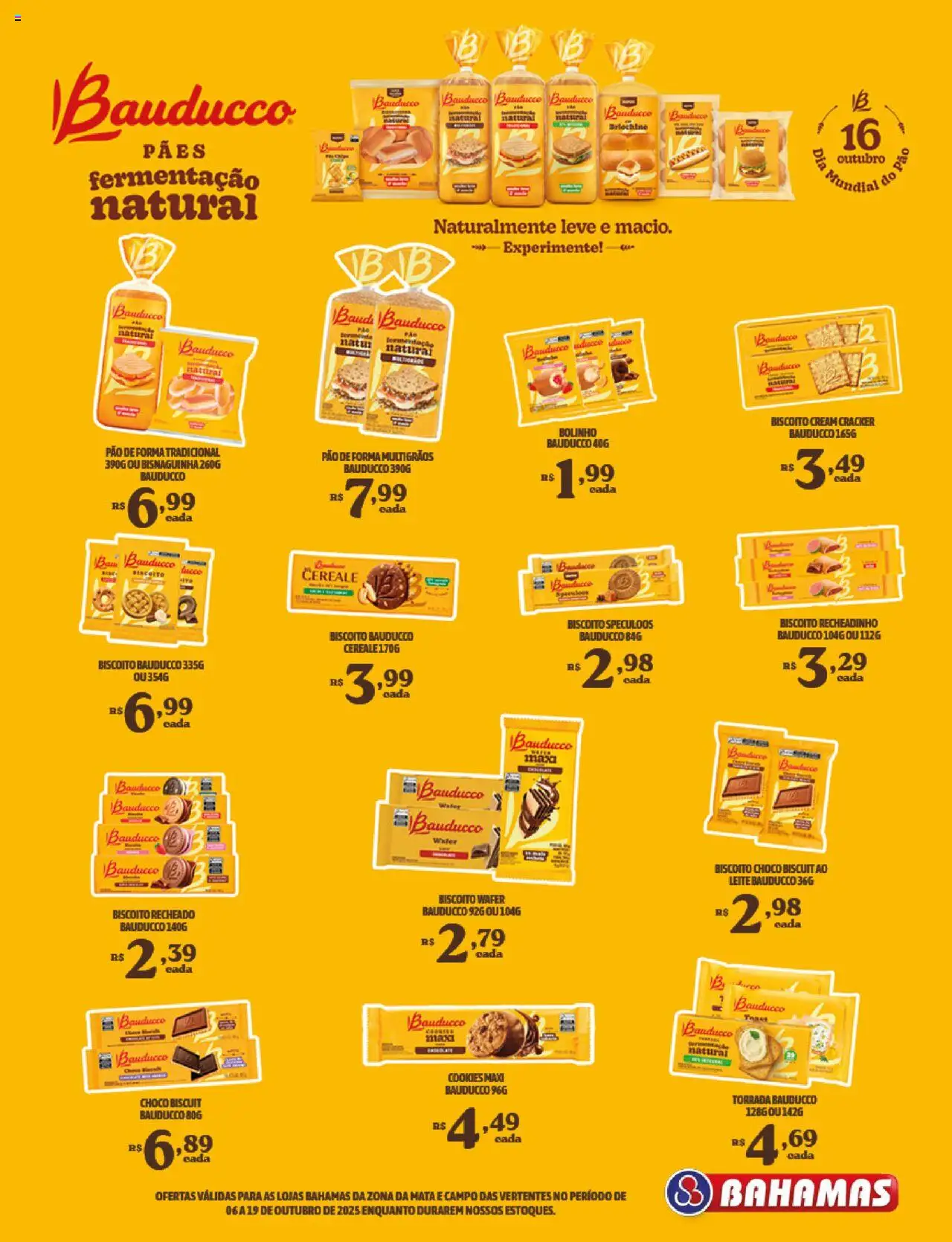 Bahamas Supermercados Folheto - válido de 06.10.2025 | Página: 7 | Produtos: Biscoito, Leite, Pão, Pão de forma